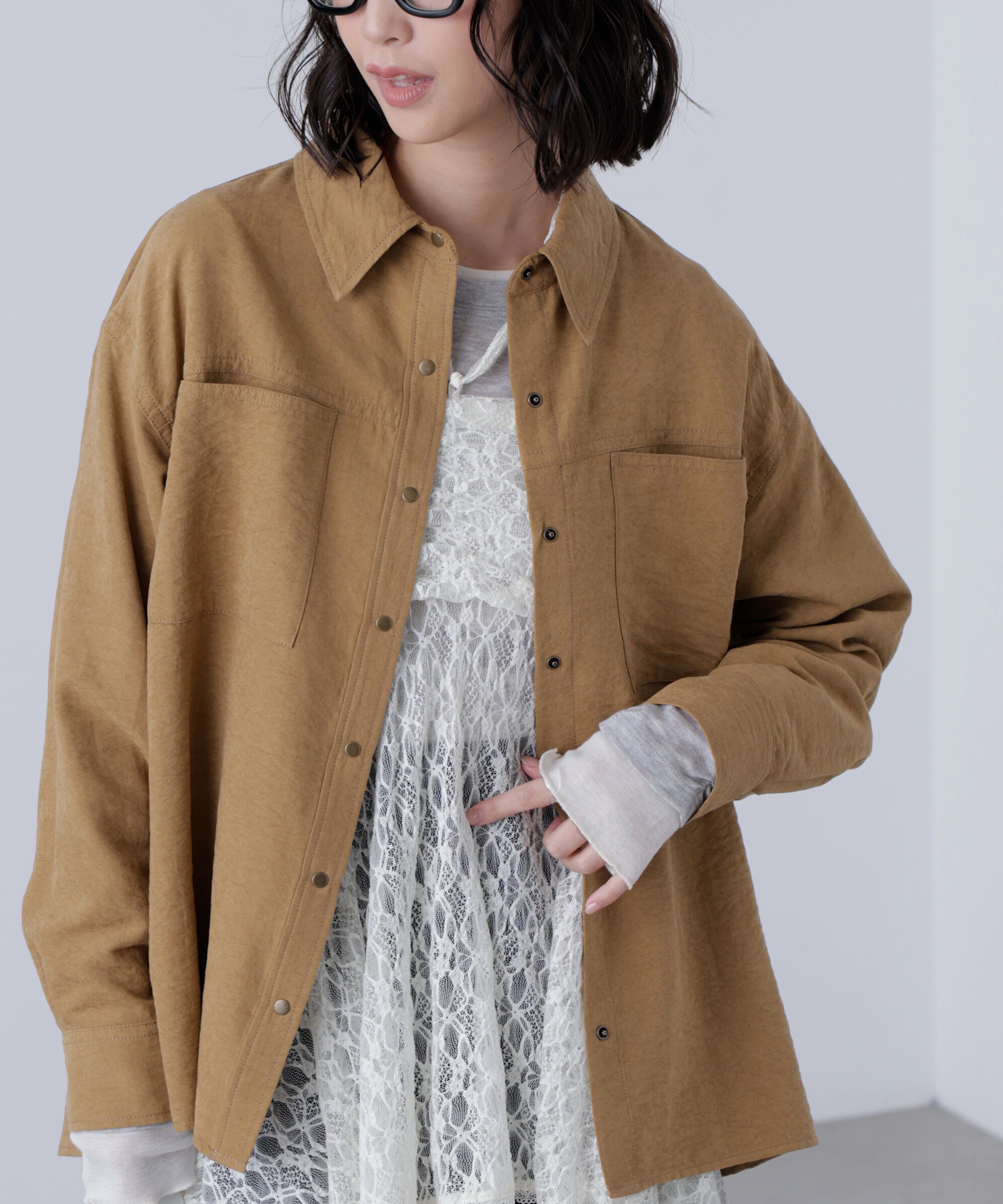  「ルーズシャツ」|シャツ・ブラウス|ベージュ