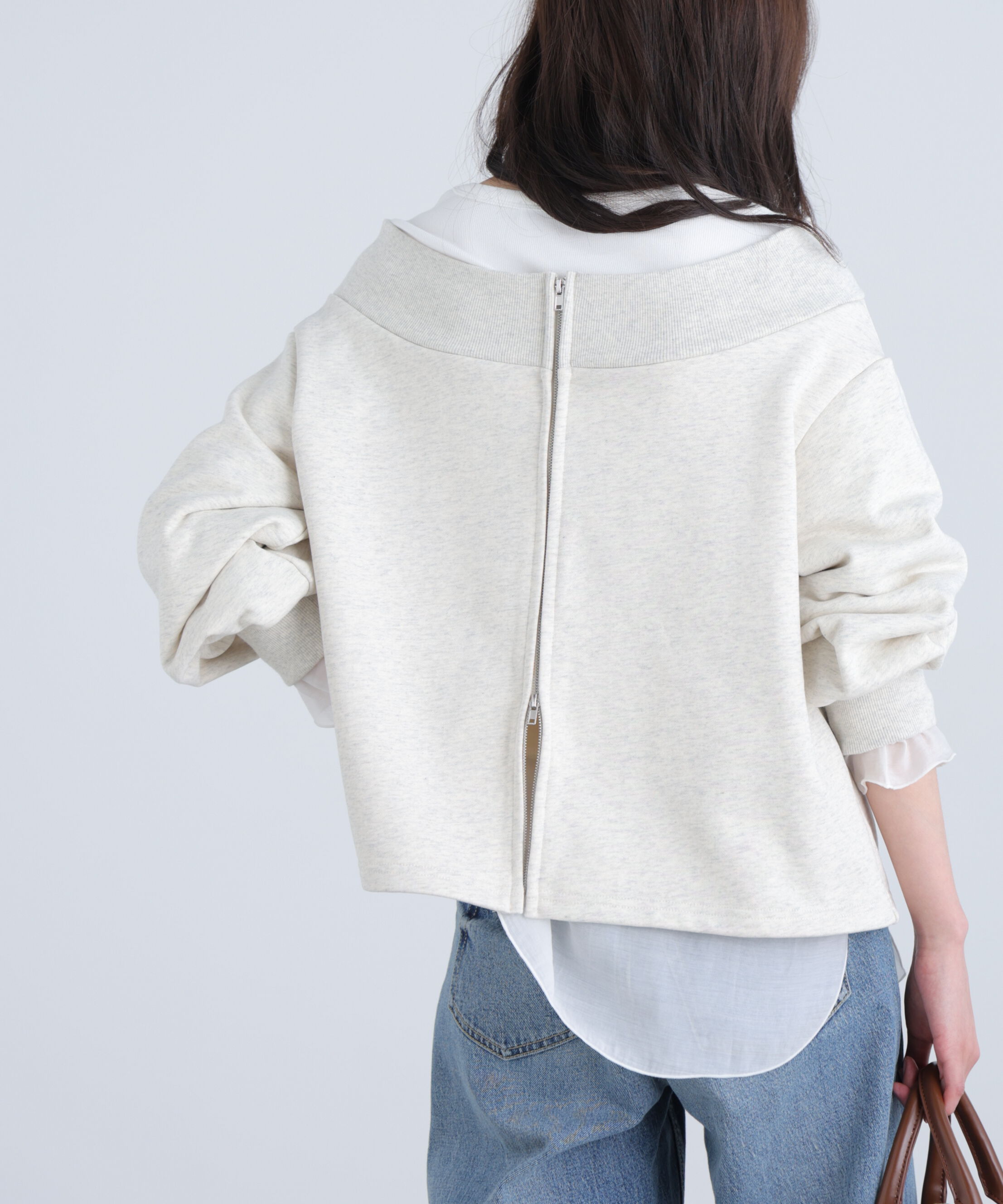  「袖バルーンオフショルZIPカットソー」|Tシャツ・カットソー|