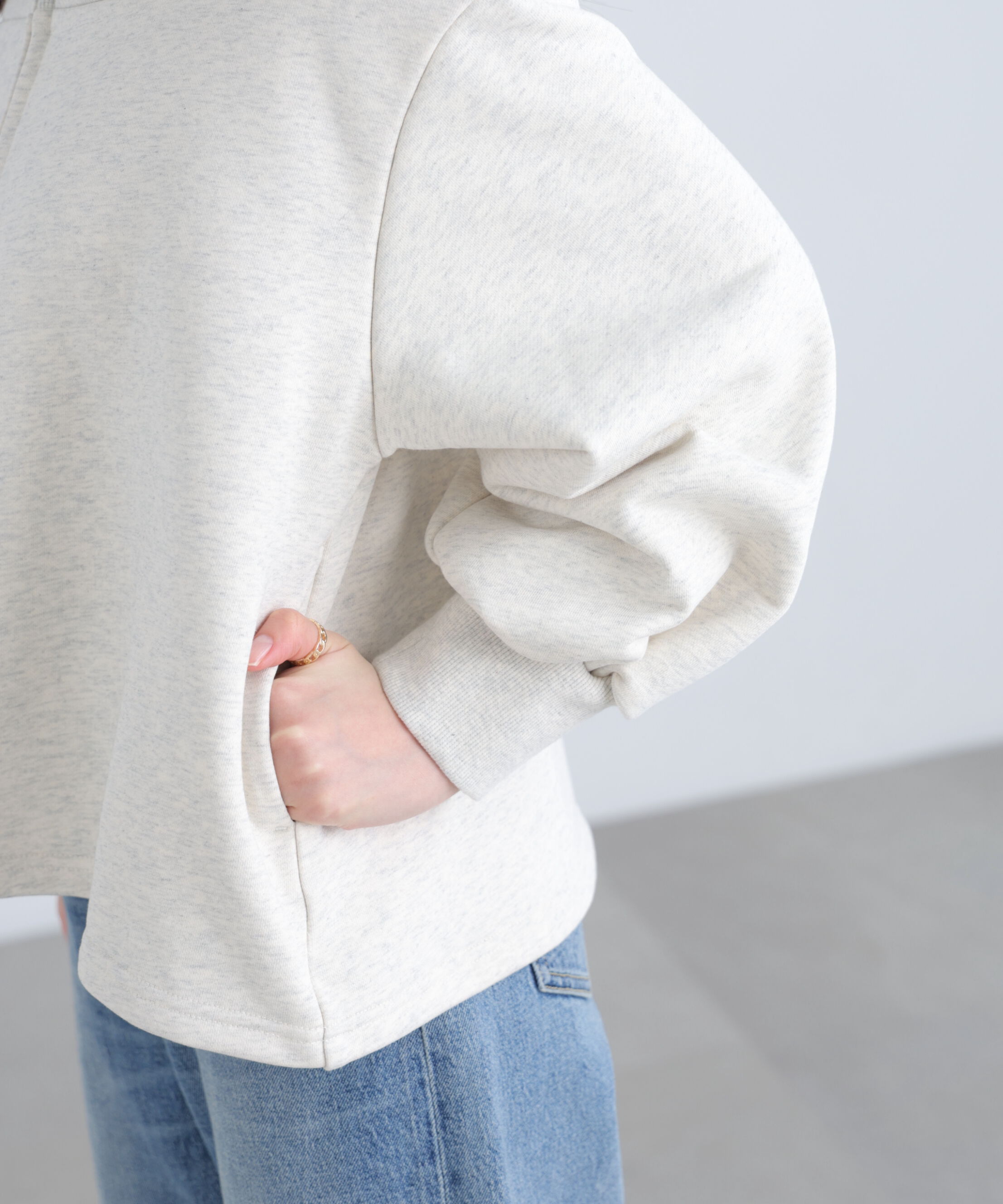  「袖バルーンオフショルZIPカットソー」|Tシャツ・カットソー|