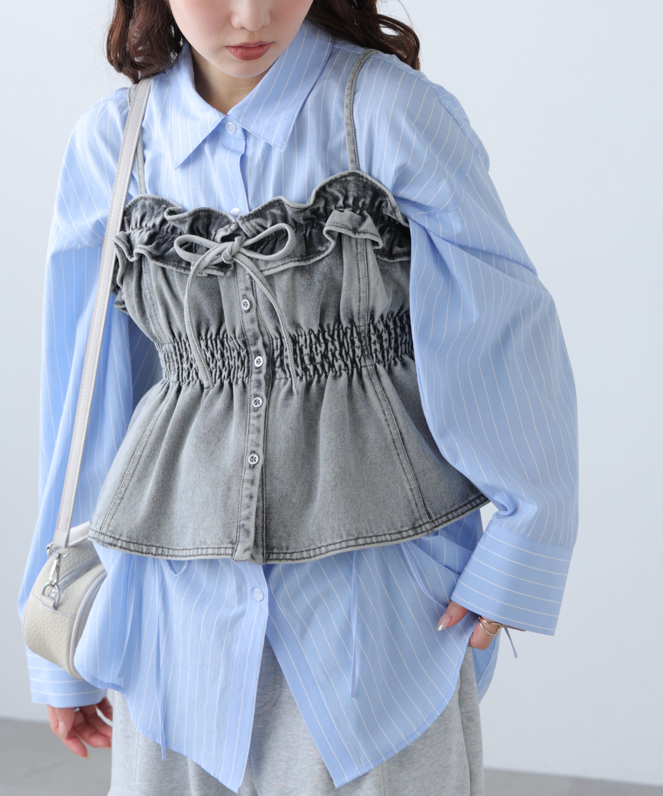  「フリルデニムビスチェ」|シャツ・ブラウス|