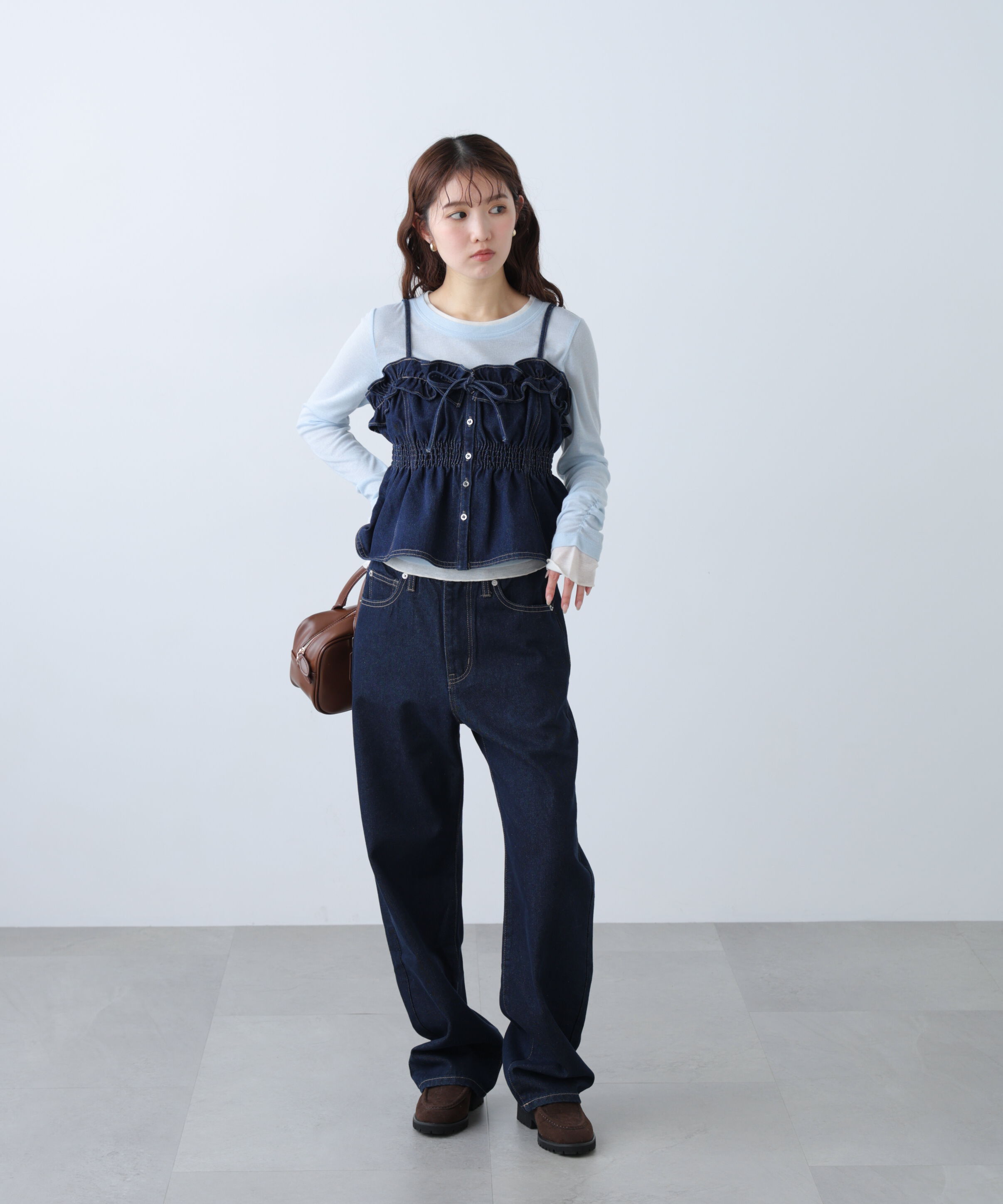  「フリルデニムビスチェ」|シャツ・ブラウス|