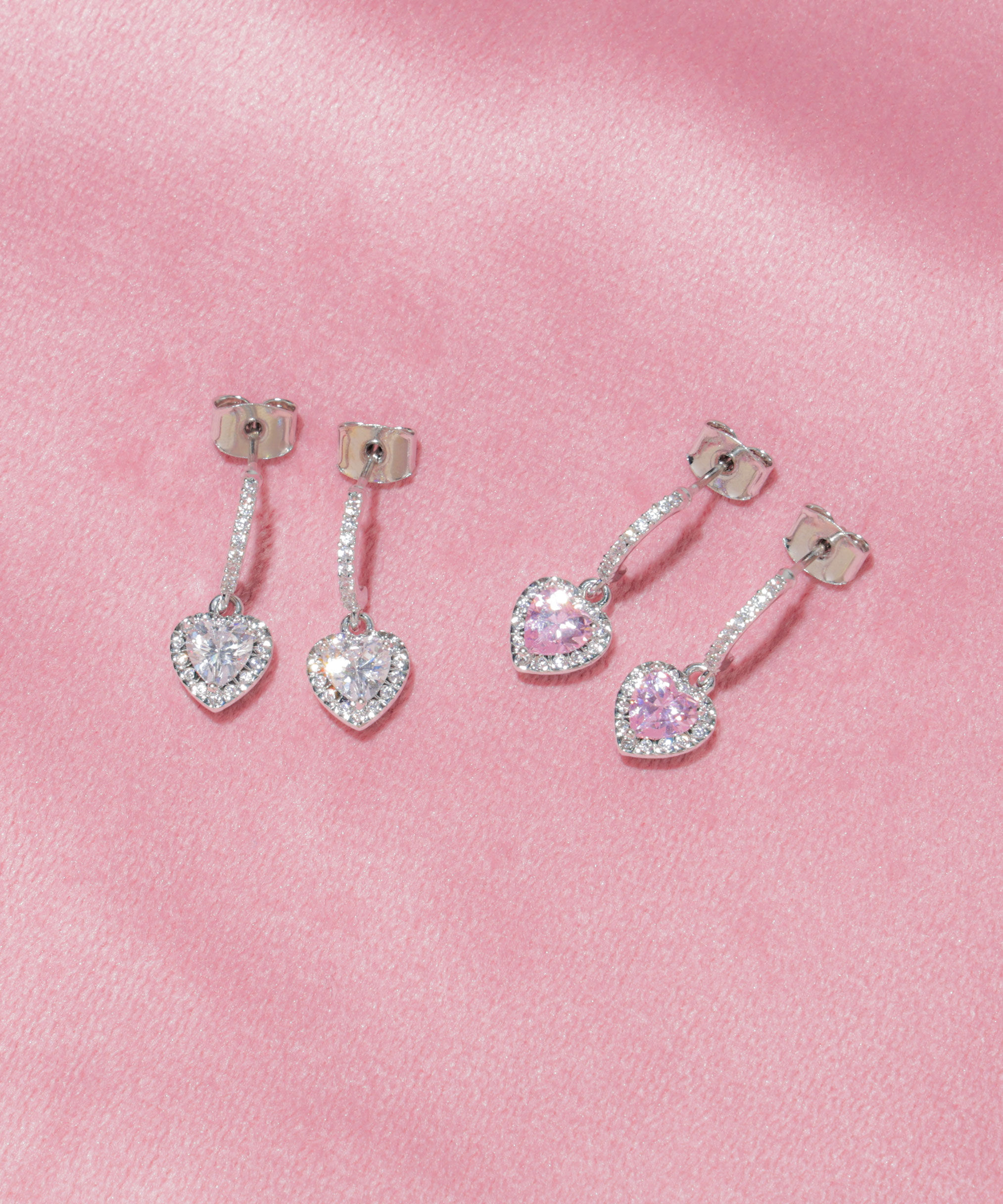  「Cubic プチハートピアス」|その他|シルバー