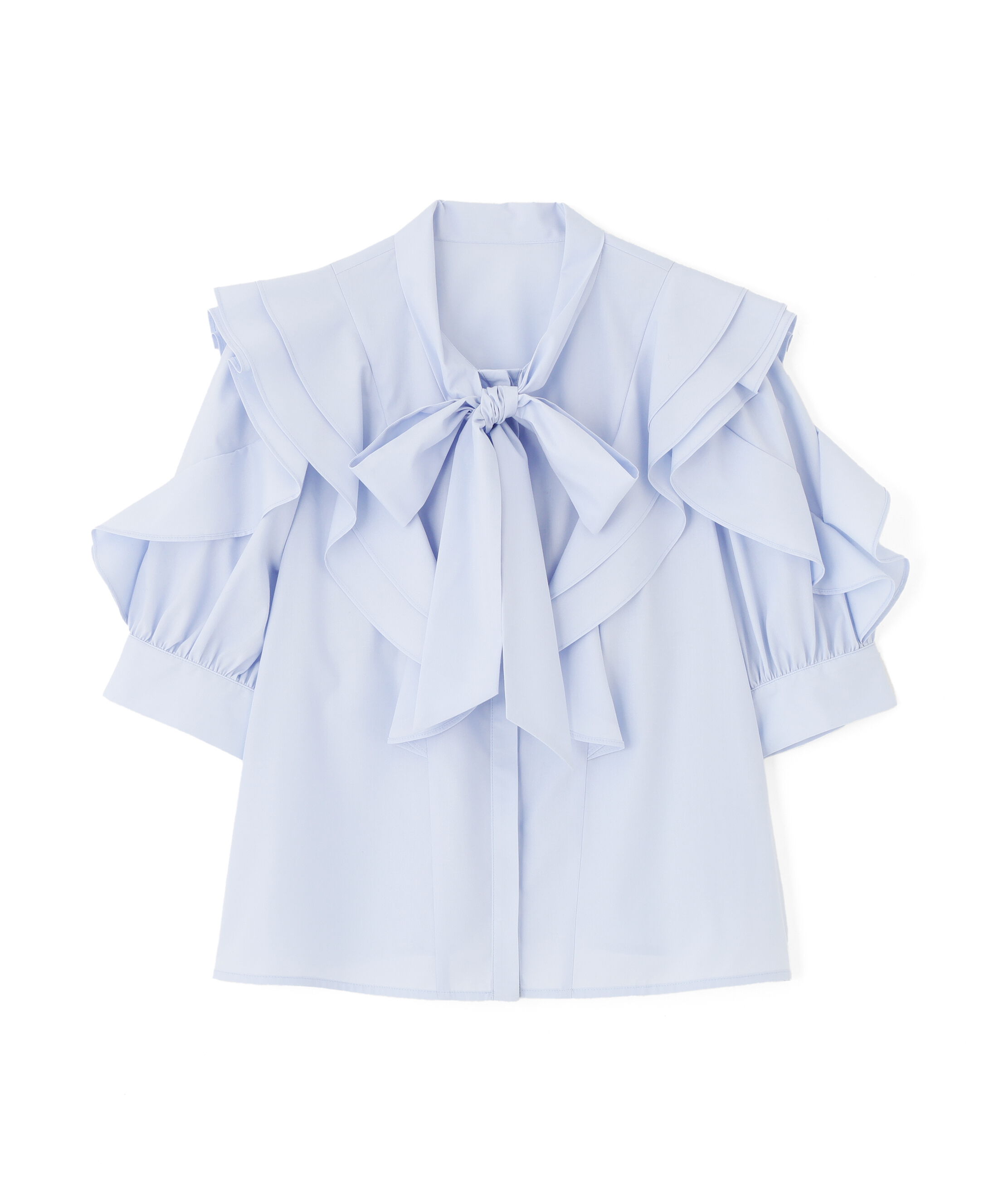  「ビッグボウタイブラウス」|シャツ・ブラウス|ブルー