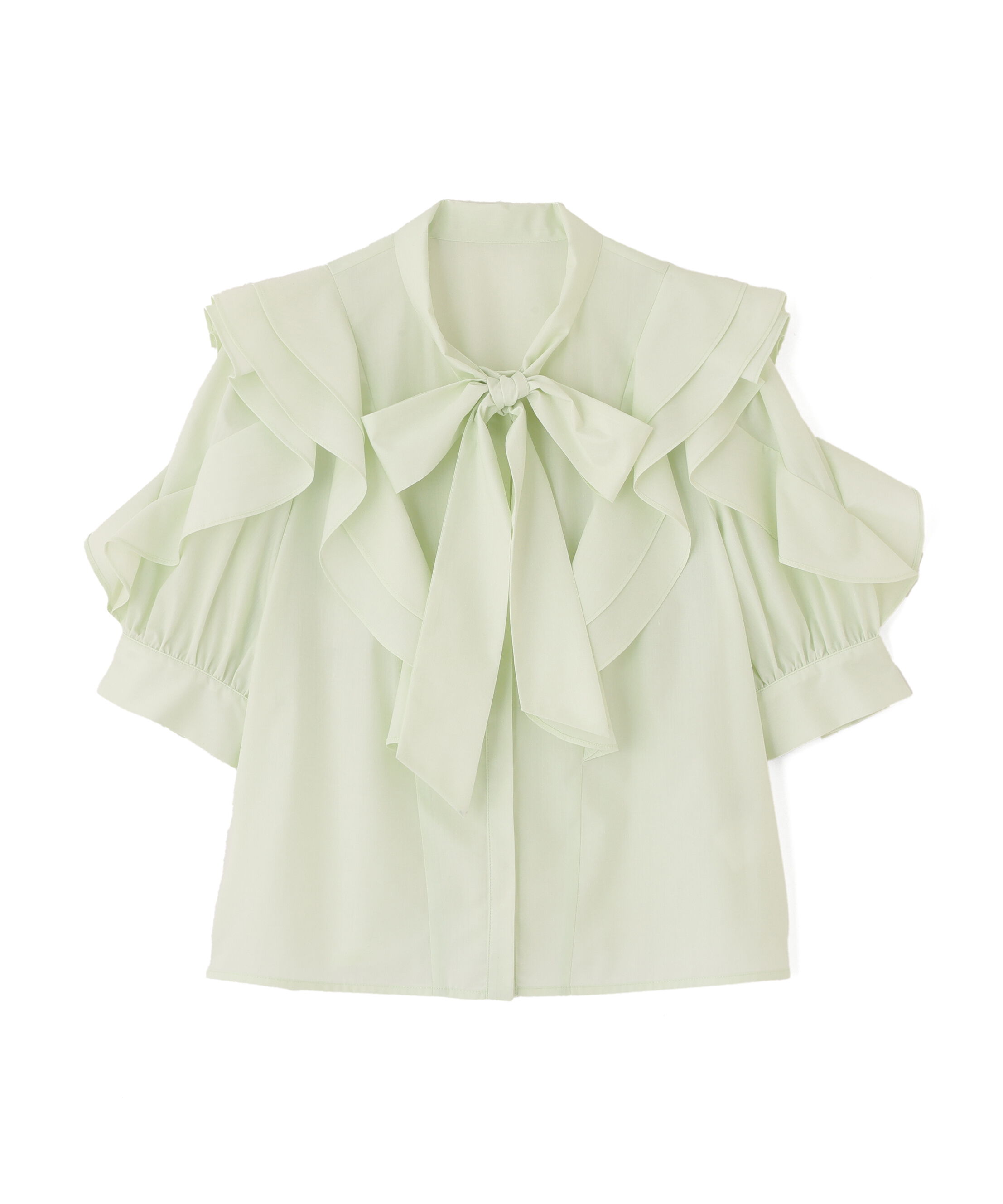  「ビッグボウタイブラウス」|シャツ・ブラウス|ライトグリー