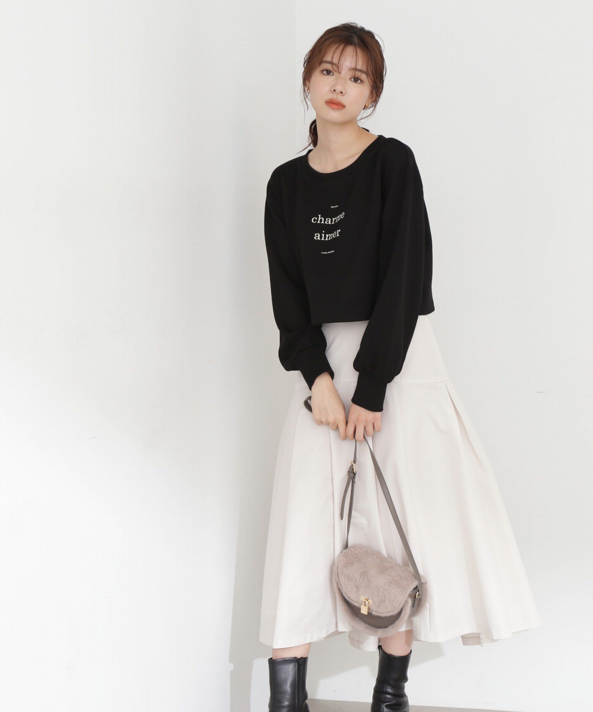 PROPORTION BODY DRESSING「ロゴデザインショート丈プルオーバー」|Tシャツ・カットソー|