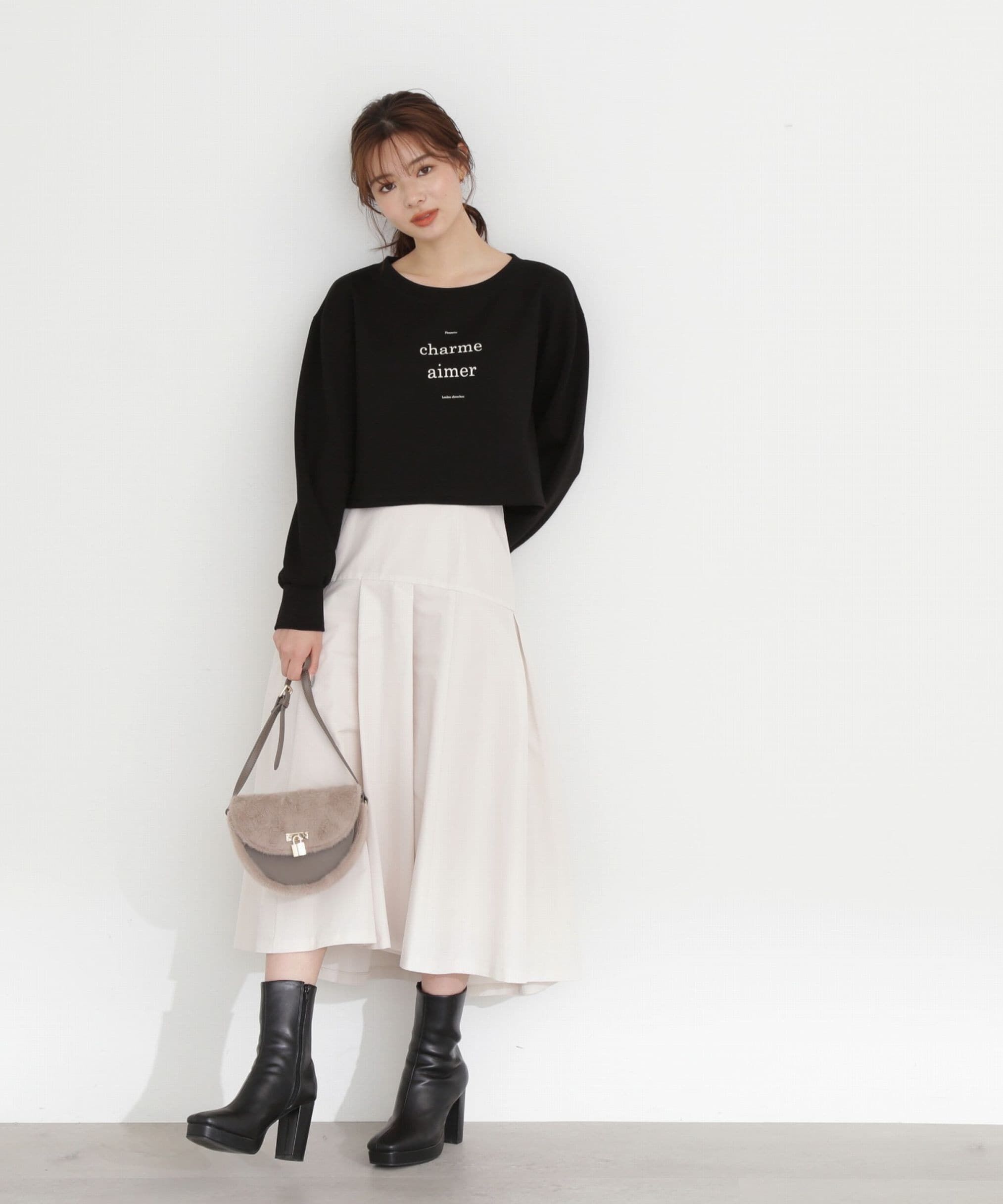 PROPORTION BODY DRESSING「ロゴデザインショート丈プルオーバー」|Tシャツ・カットソー|