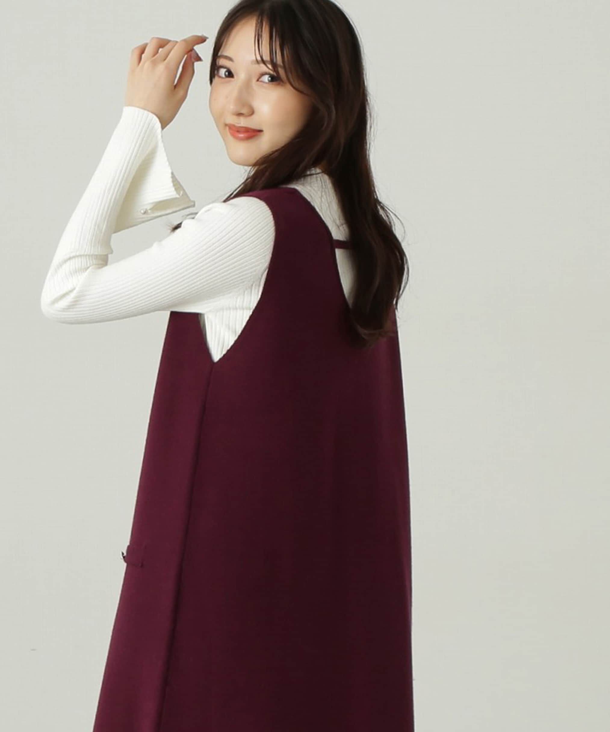 PROPORTION BODY DRESSING「パールボタンモックネックリブニット　24AW」|ニット・セーター|