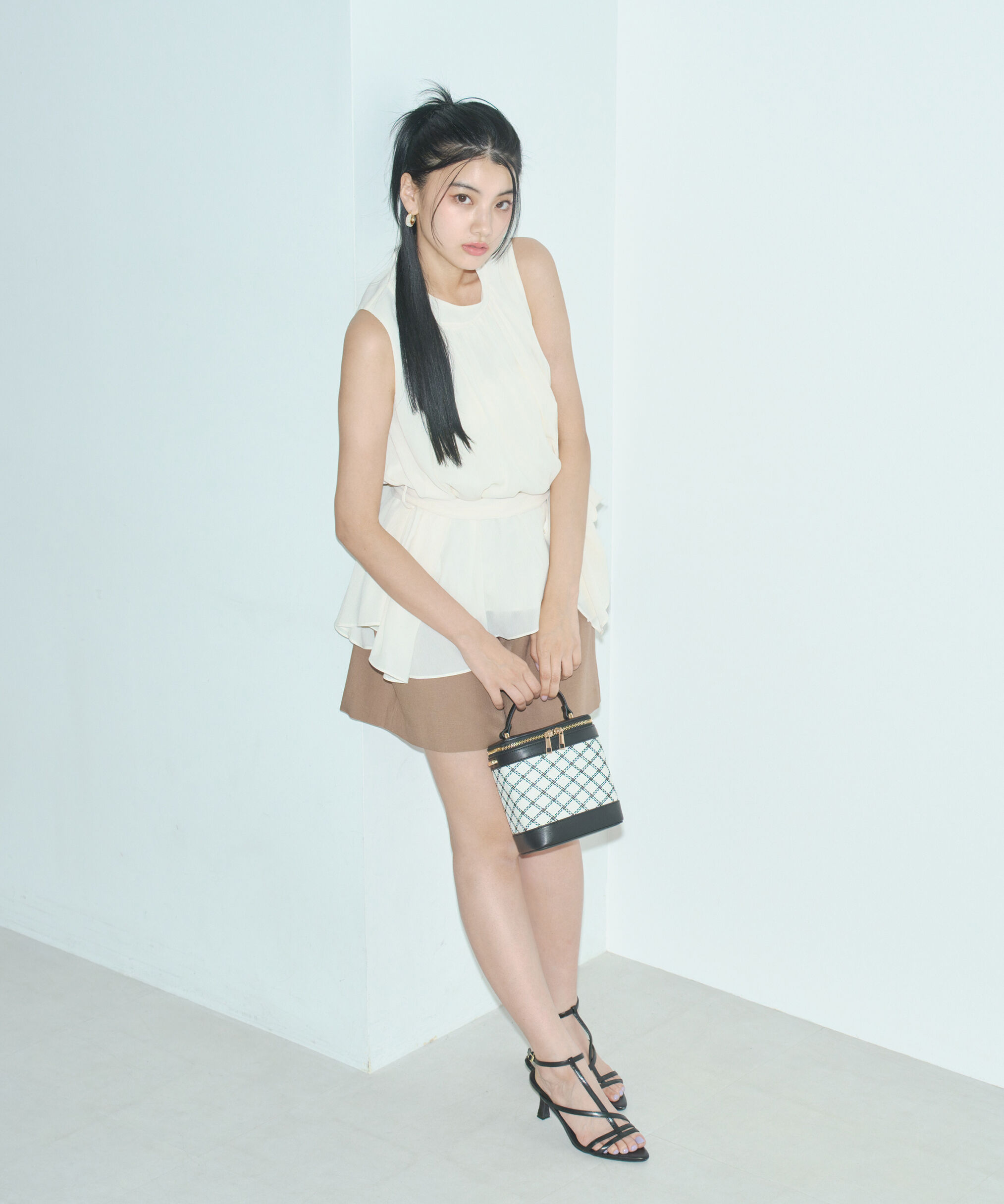 PROPORTION BODY DRESSING「タックショートパンツ」|その他|キャメル1