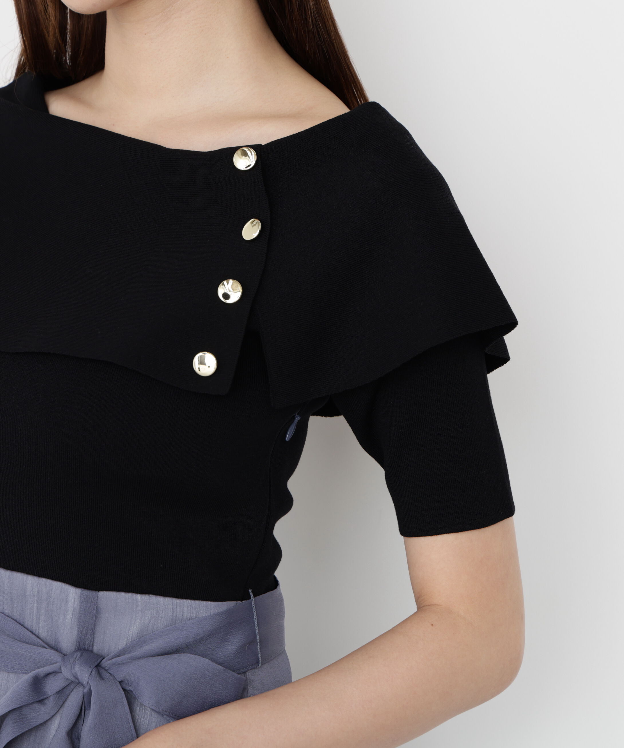 PROPORTION BODY DRESSING「ケープ風ニットドッキングワンピース 25AW」|ワンピース|