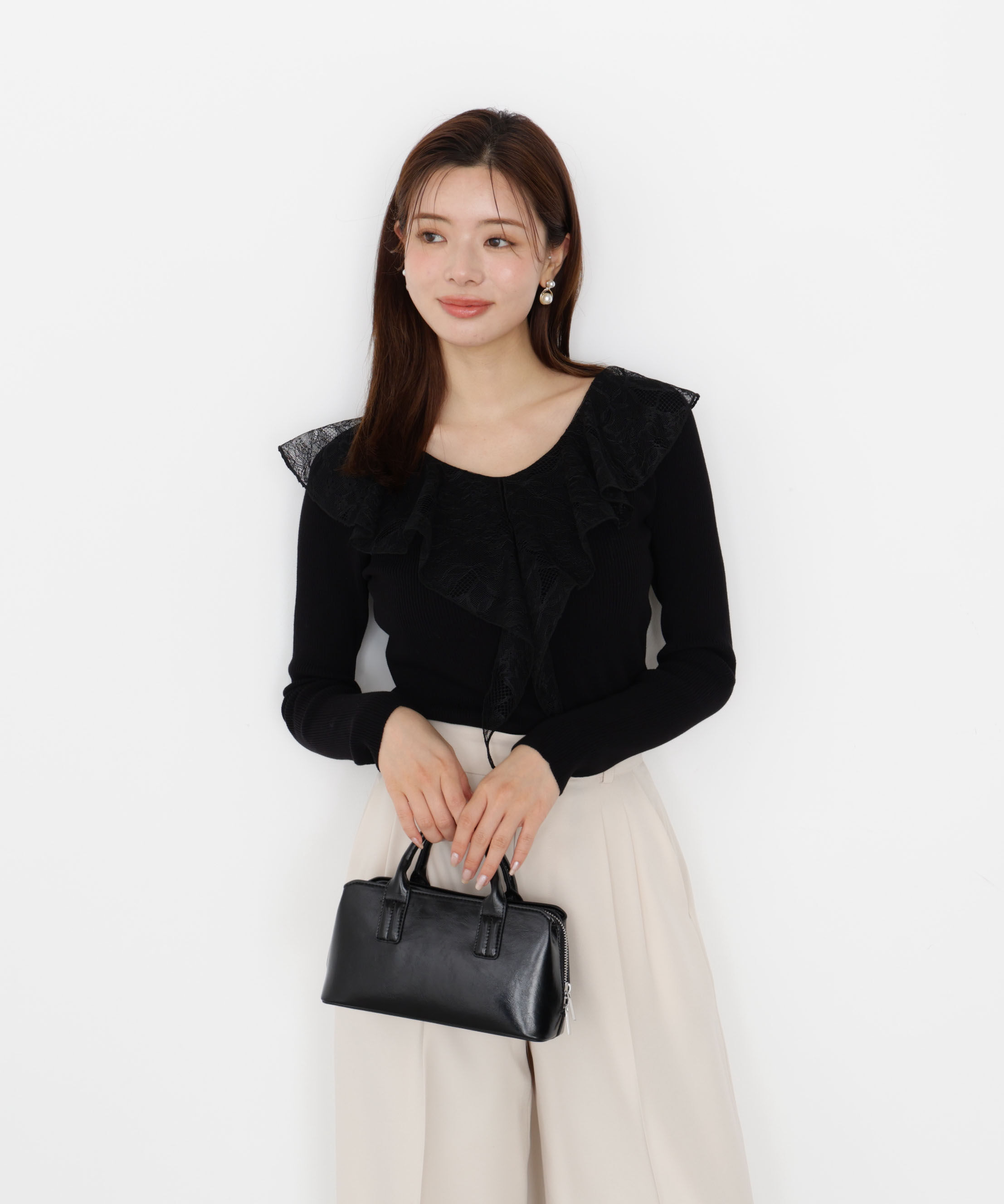 PROPORTION BODY DRESSING「レースフリルニット 25AW」|ニット・セーター|