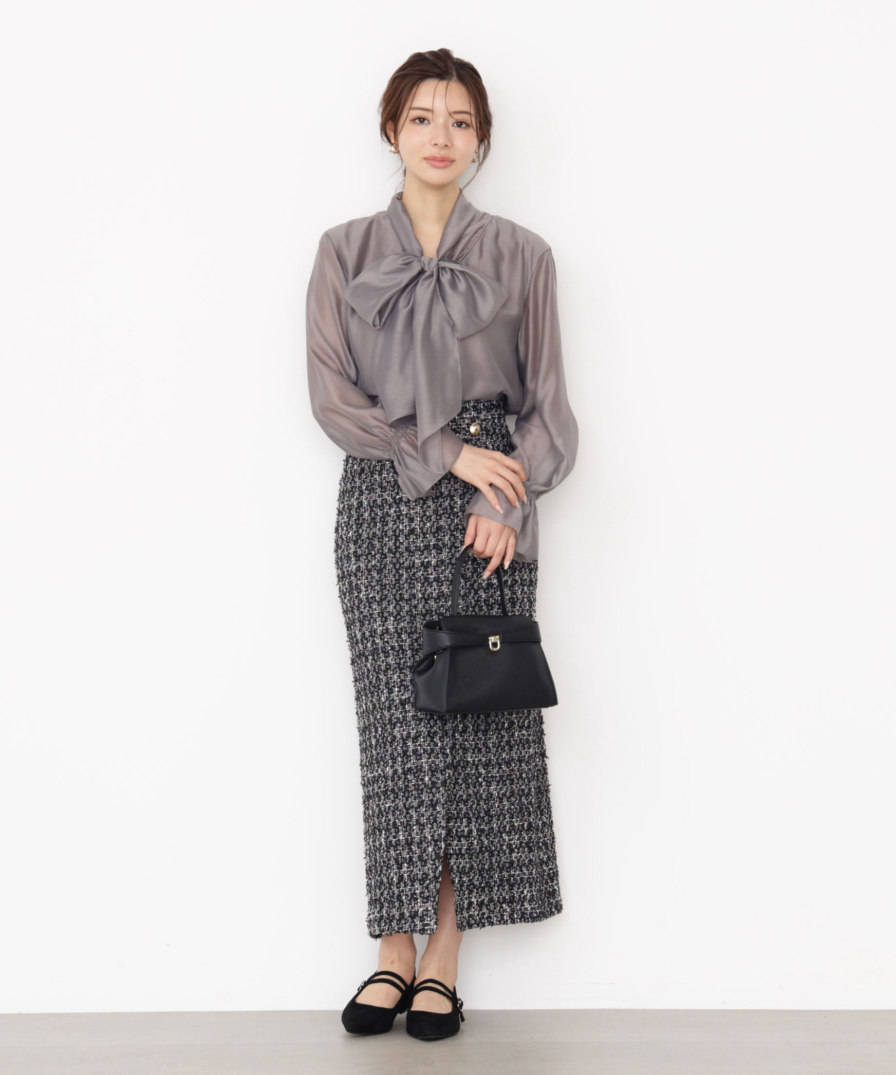 PROPORTION BODY DRESSING「＜ウォッシャブル＞シアーボウタイブラウス 25AW」|シャツ・ブラウス|