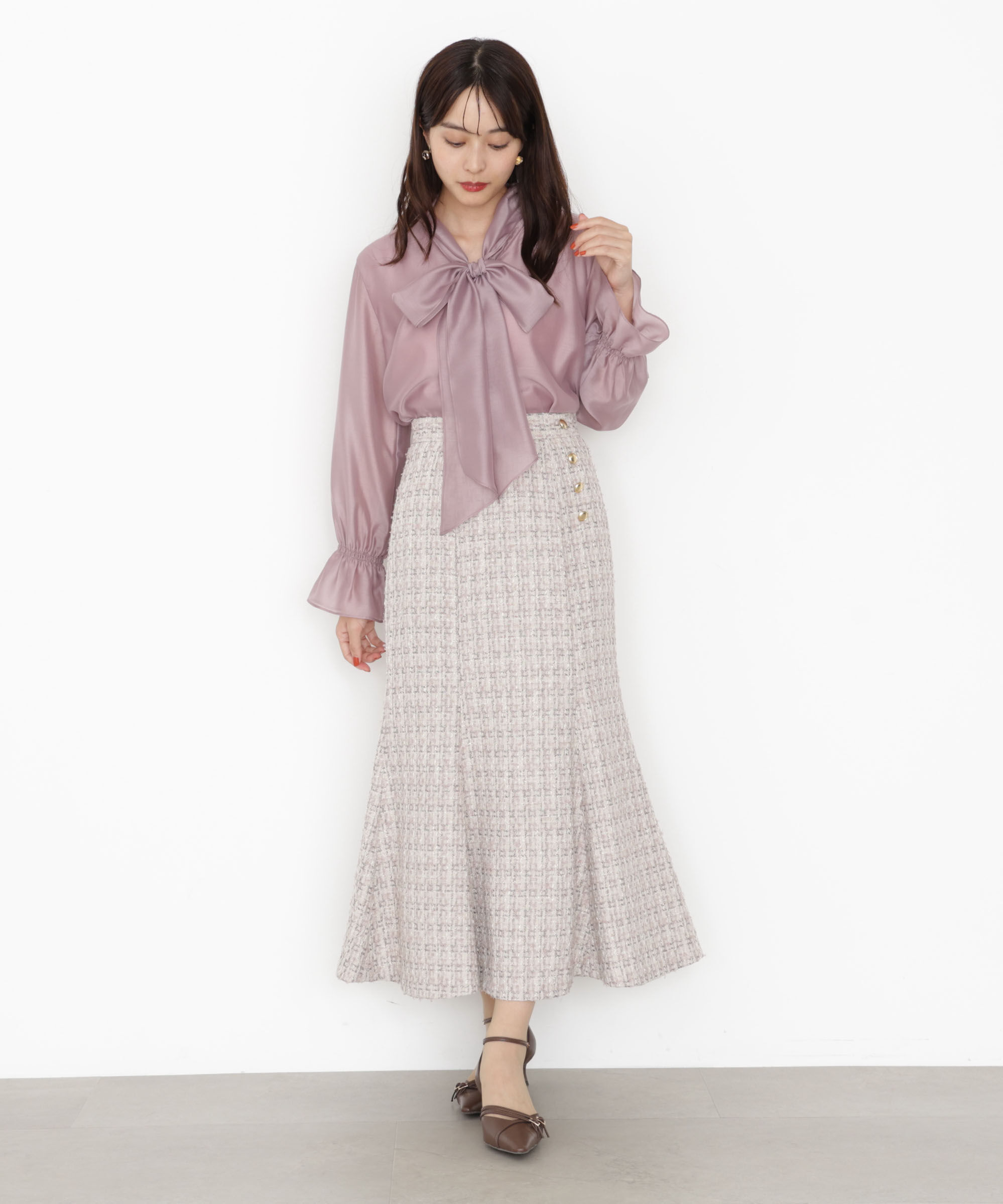 PROPORTION BODY DRESSING「＜ウォッシャブル＞シアーボウタイブラウス 25AW」|シャツ・ブラウス|