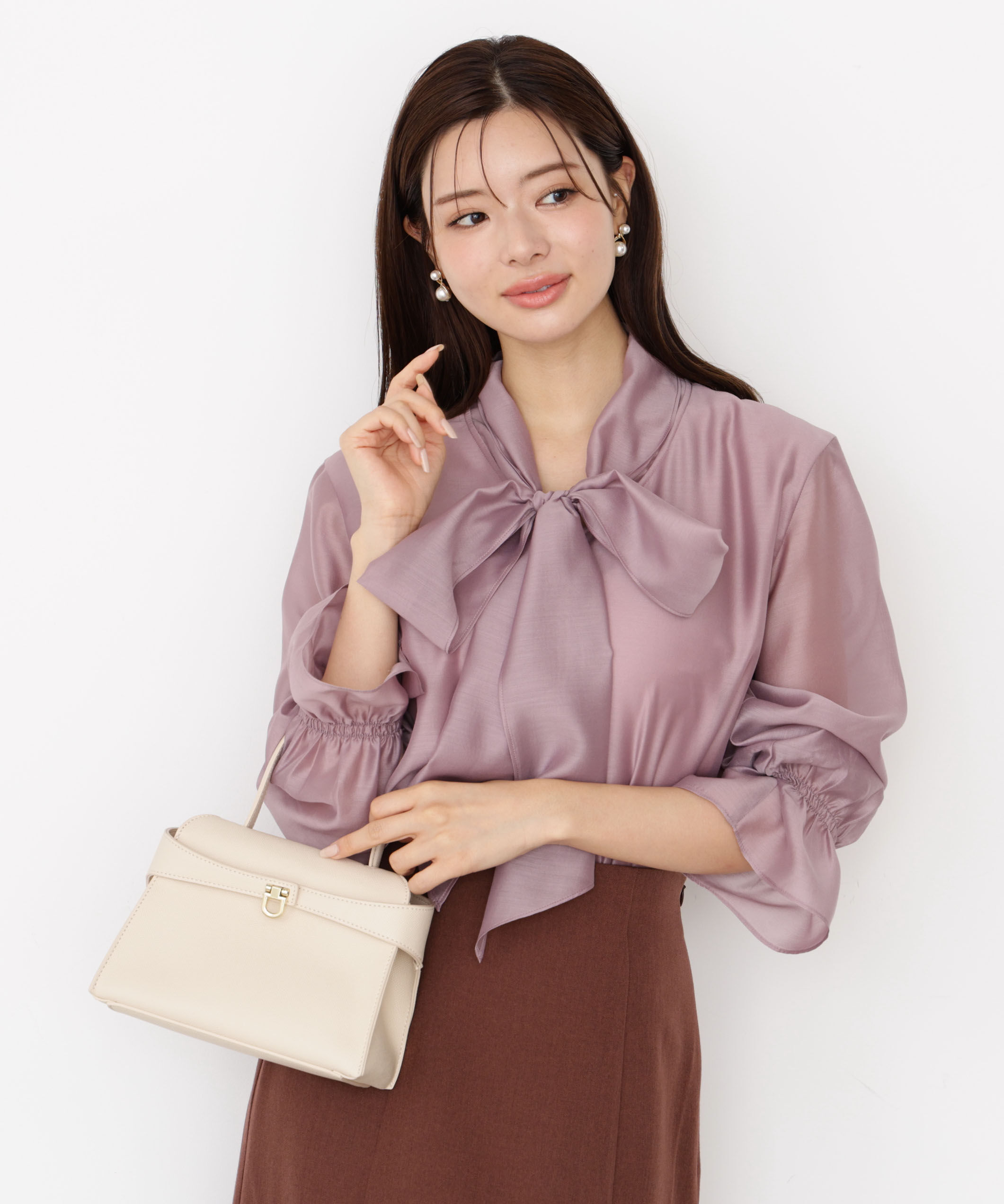 PROPORTION BODY DRESSING「＜ウォッシャブル＞シアーボウタイブラウス 25AW」|シャツ・ブラウス|