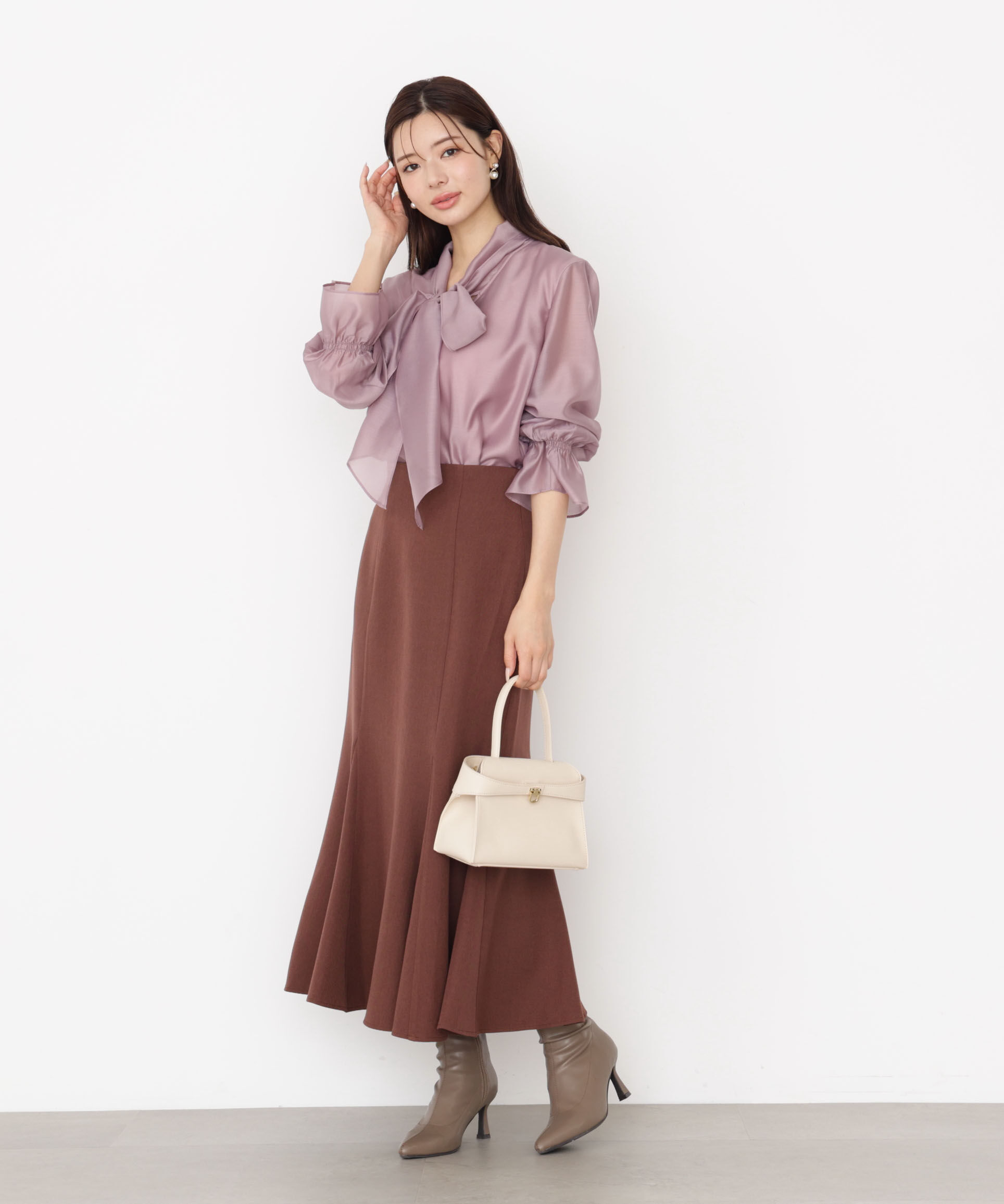 PROPORTION BODY DRESSING「＜ウォッシャブル＞シアーボウタイブラウス 25AW」|シャツ・ブラウス|