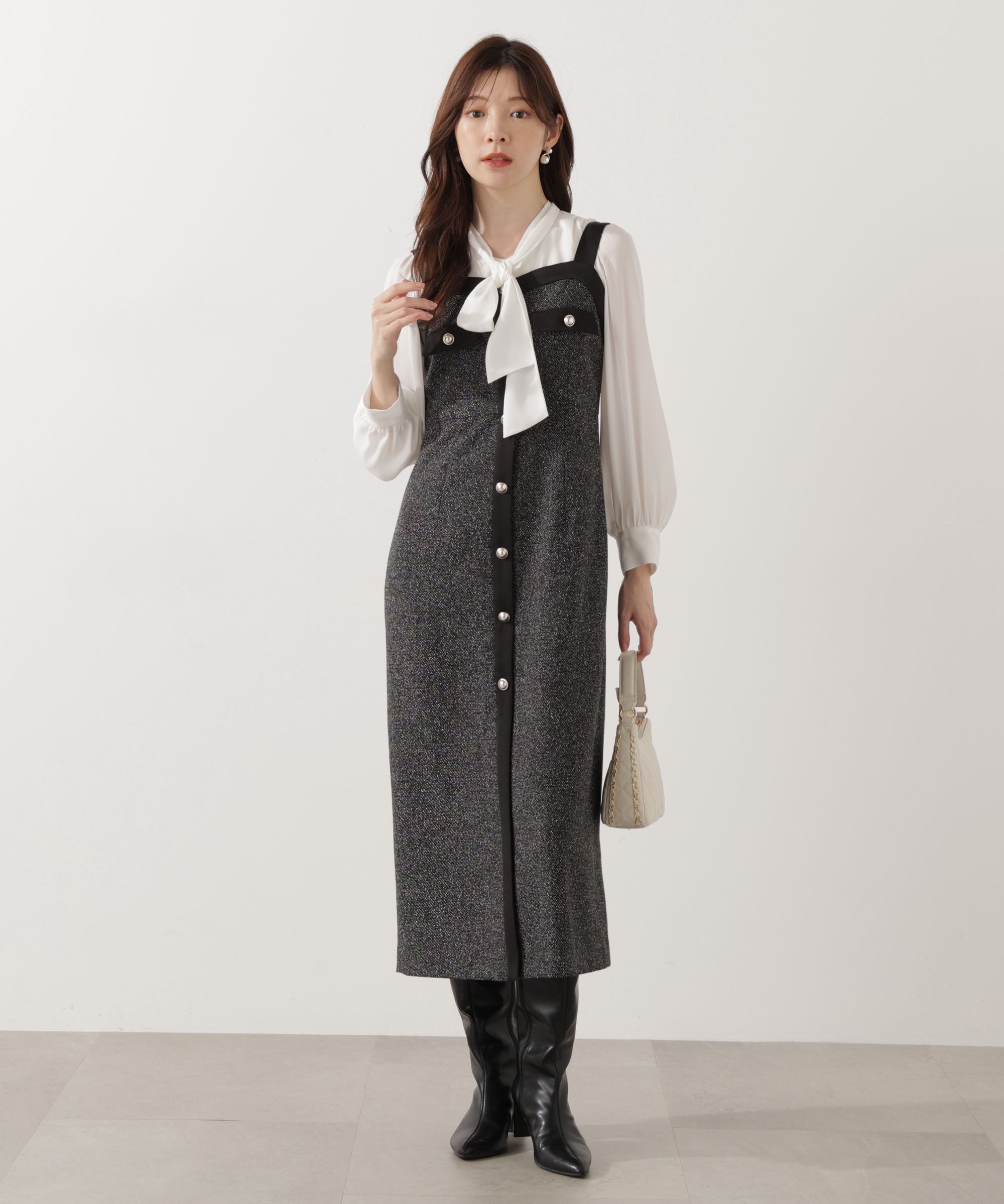 PROPORTION BODY DRESSING「ツイードロングジャンスカ 25AW」|ワンピース|