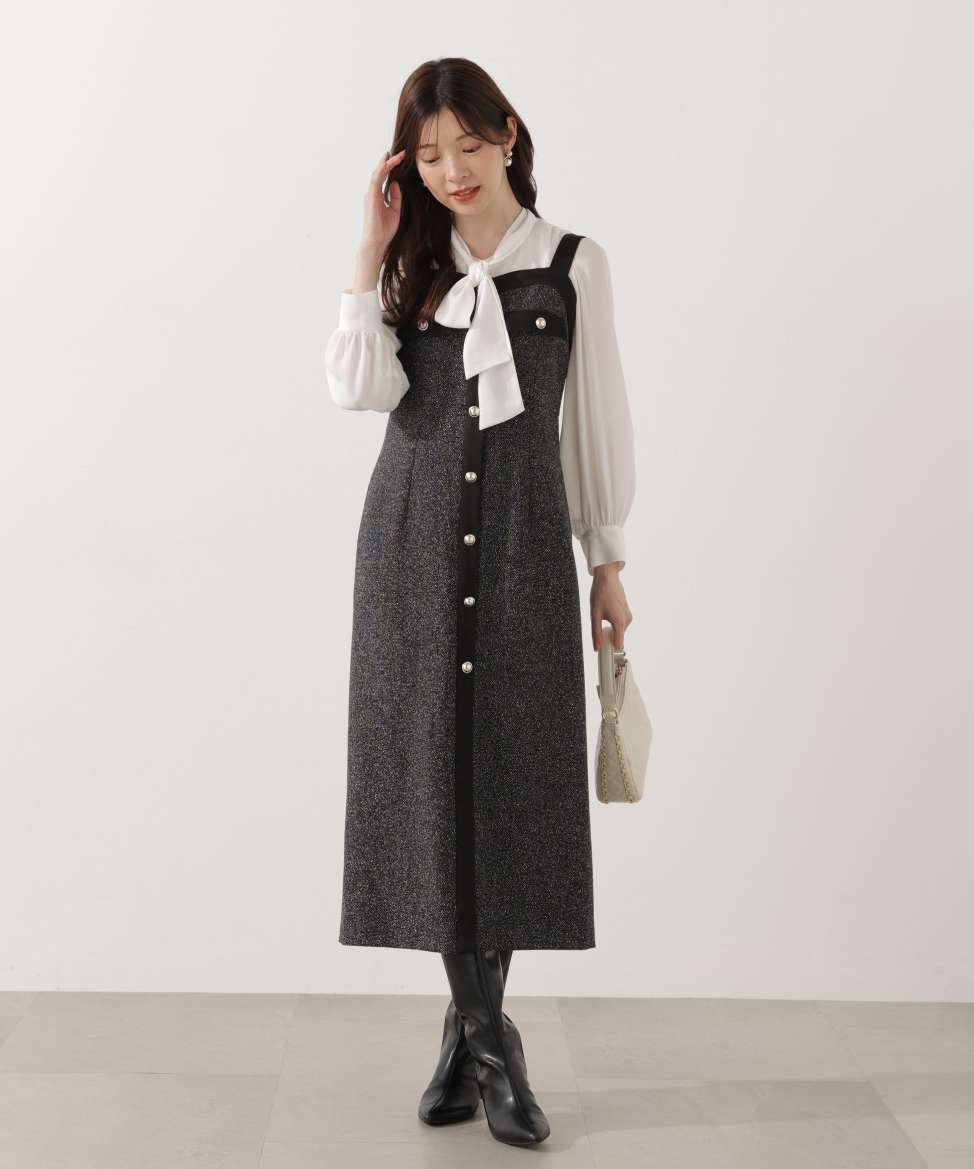 PROPORTION BODY DRESSING「ツイードロングジャンスカ 25AW」|ワンピース|