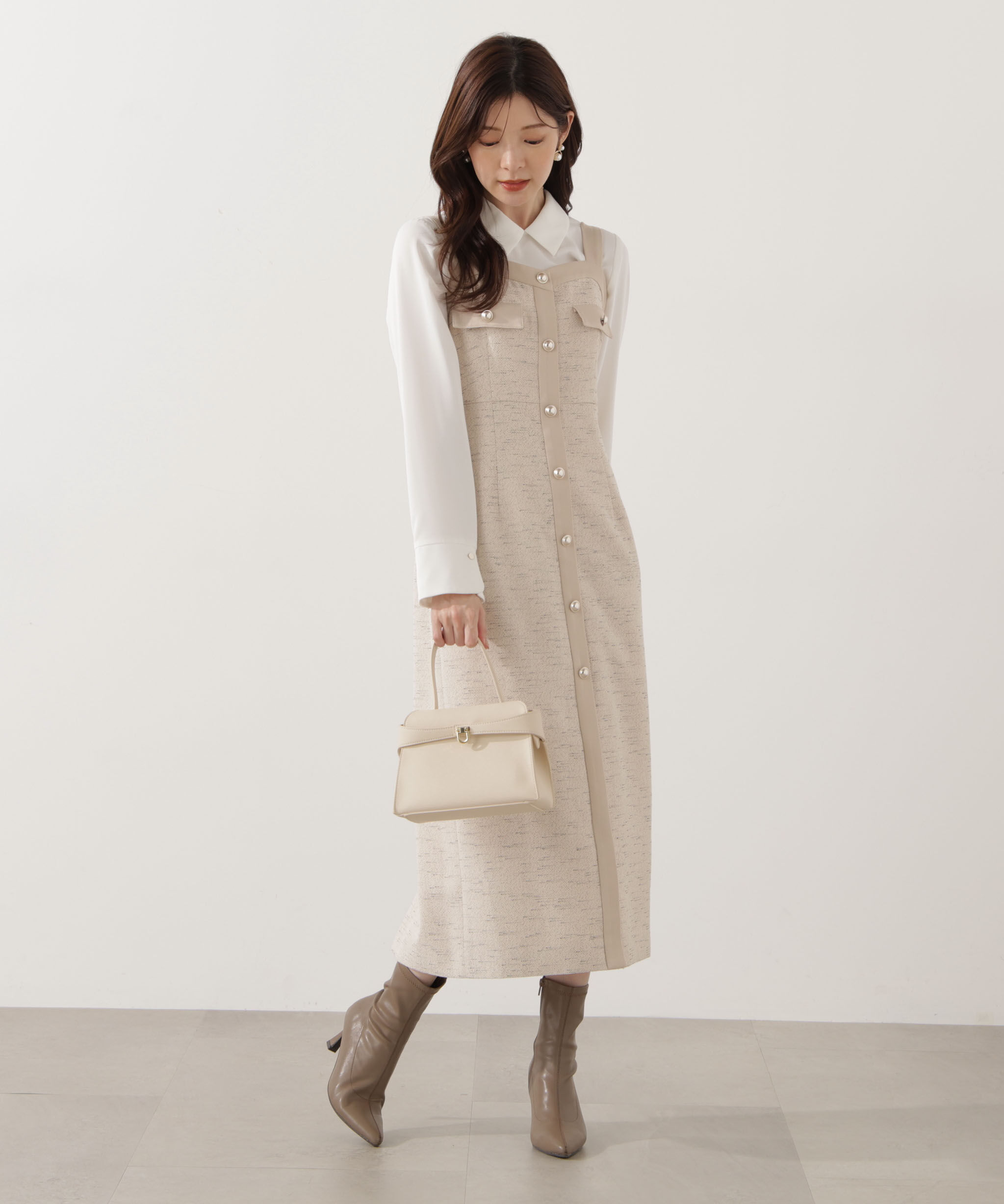 PROPORTION BODY DRESSING「ツイードロングジャンスカ 25AW」|ワンピース|