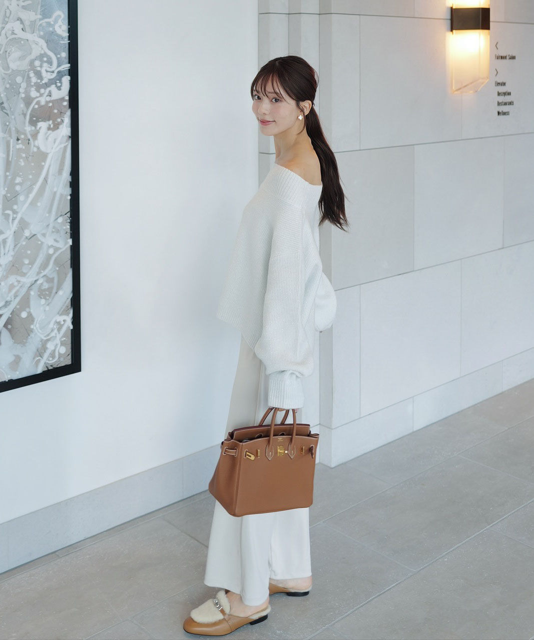 PROPORTION BODY DRESSING「ラメ入りオフショル畔ニット 25AW」|ニット・セーター|