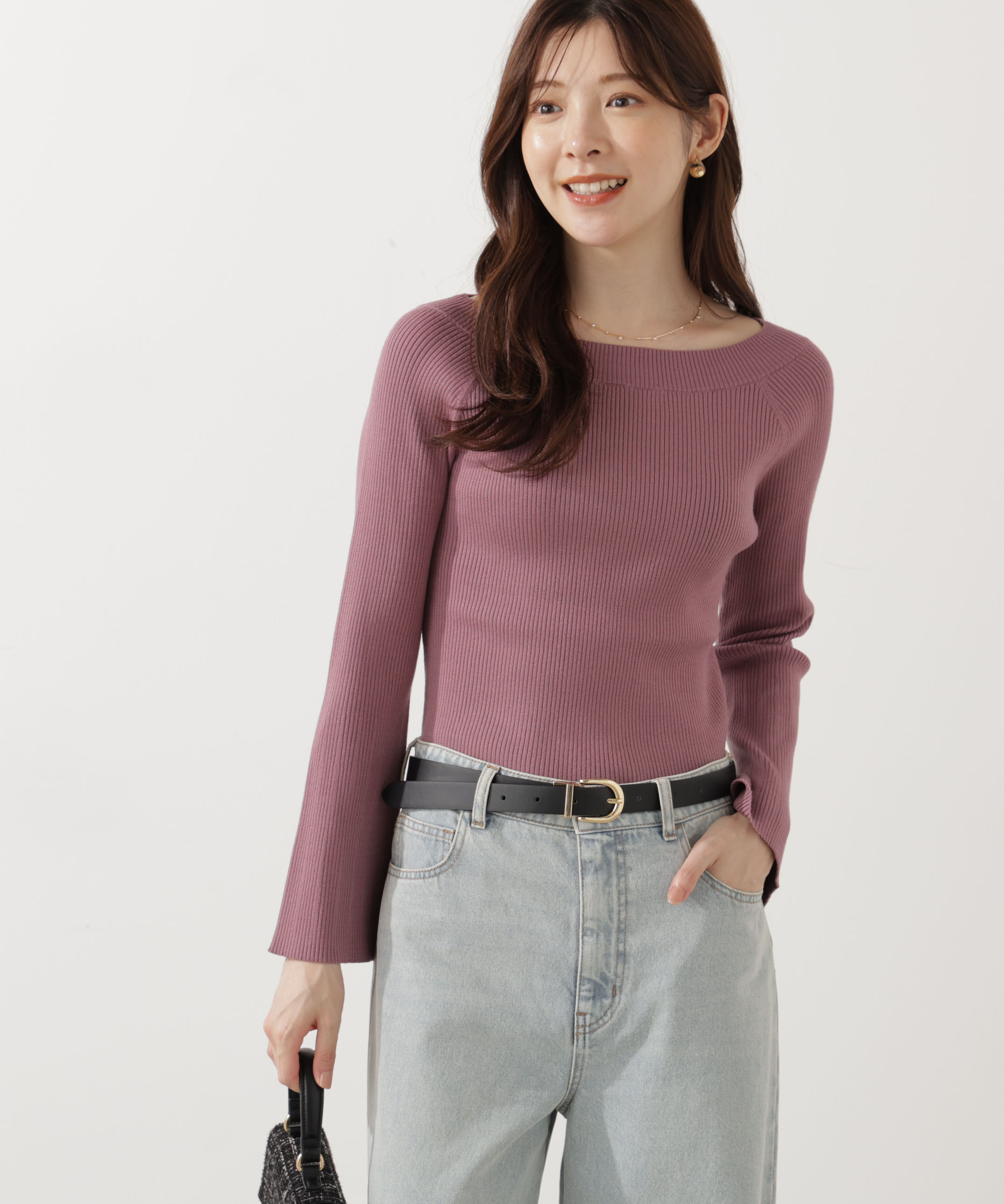 PROPORTION BODY DRESSING「＜ウォッシャブル＞フレアスリーブオフショルニット」|ニット・セーター|