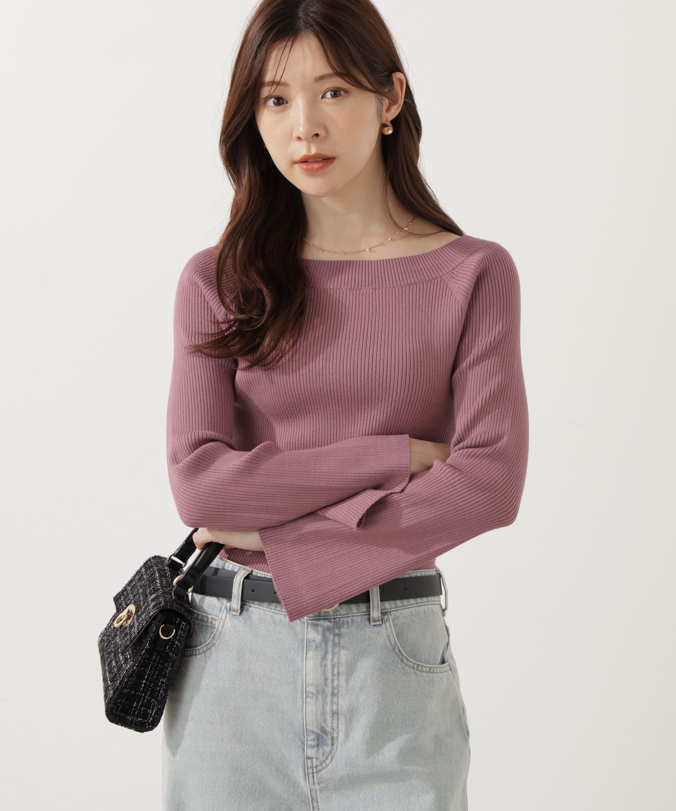 PROPORTION BODY DRESSING「＜ウォッシャブル＞フレアスリーブオフショルニット」|ニット・セーター|