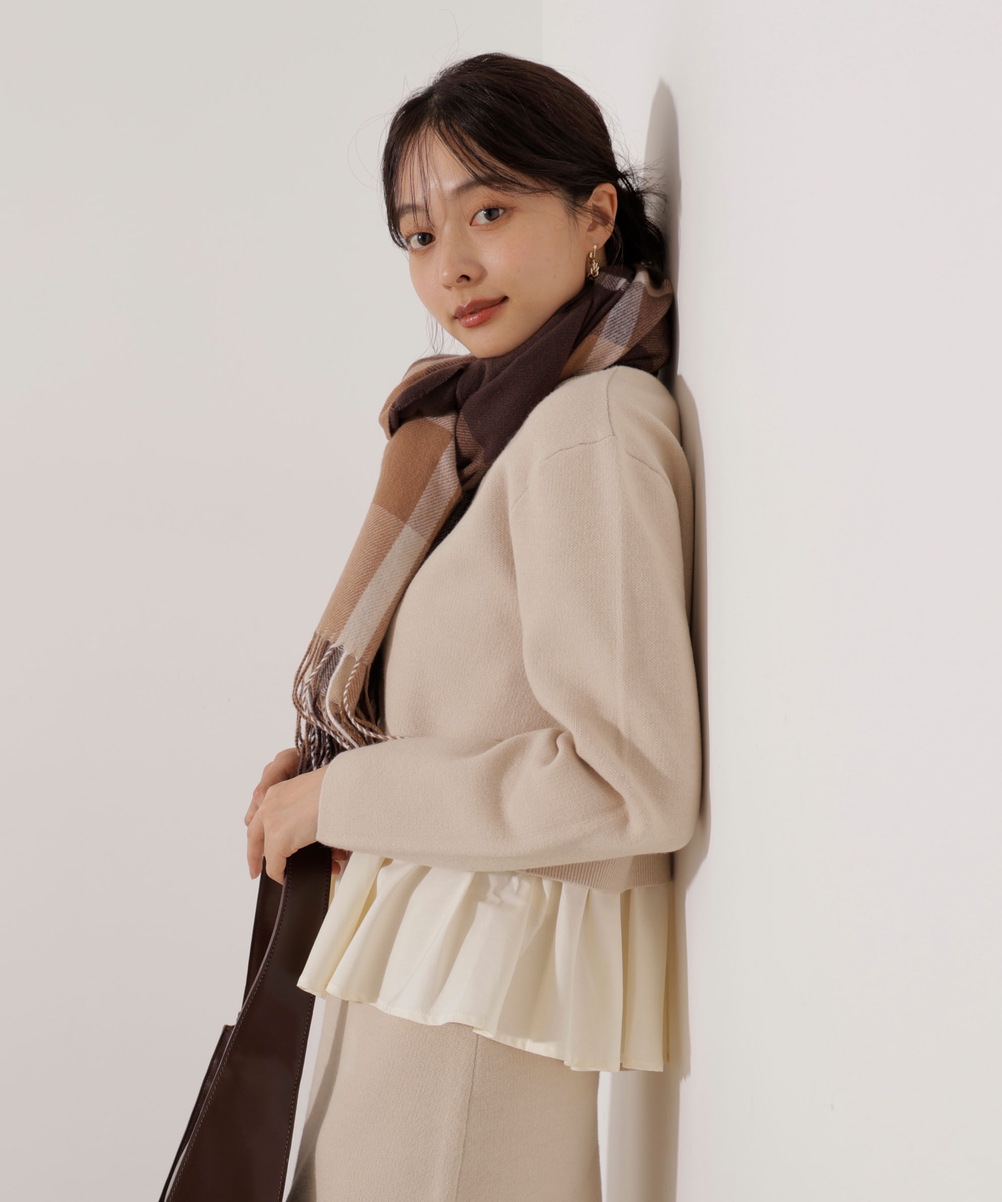 PROPORTION BODY DRESSING「＜ウォッシャブル＞ランダムヘムペプラムニットSETUP 25AW」|ワンピース|