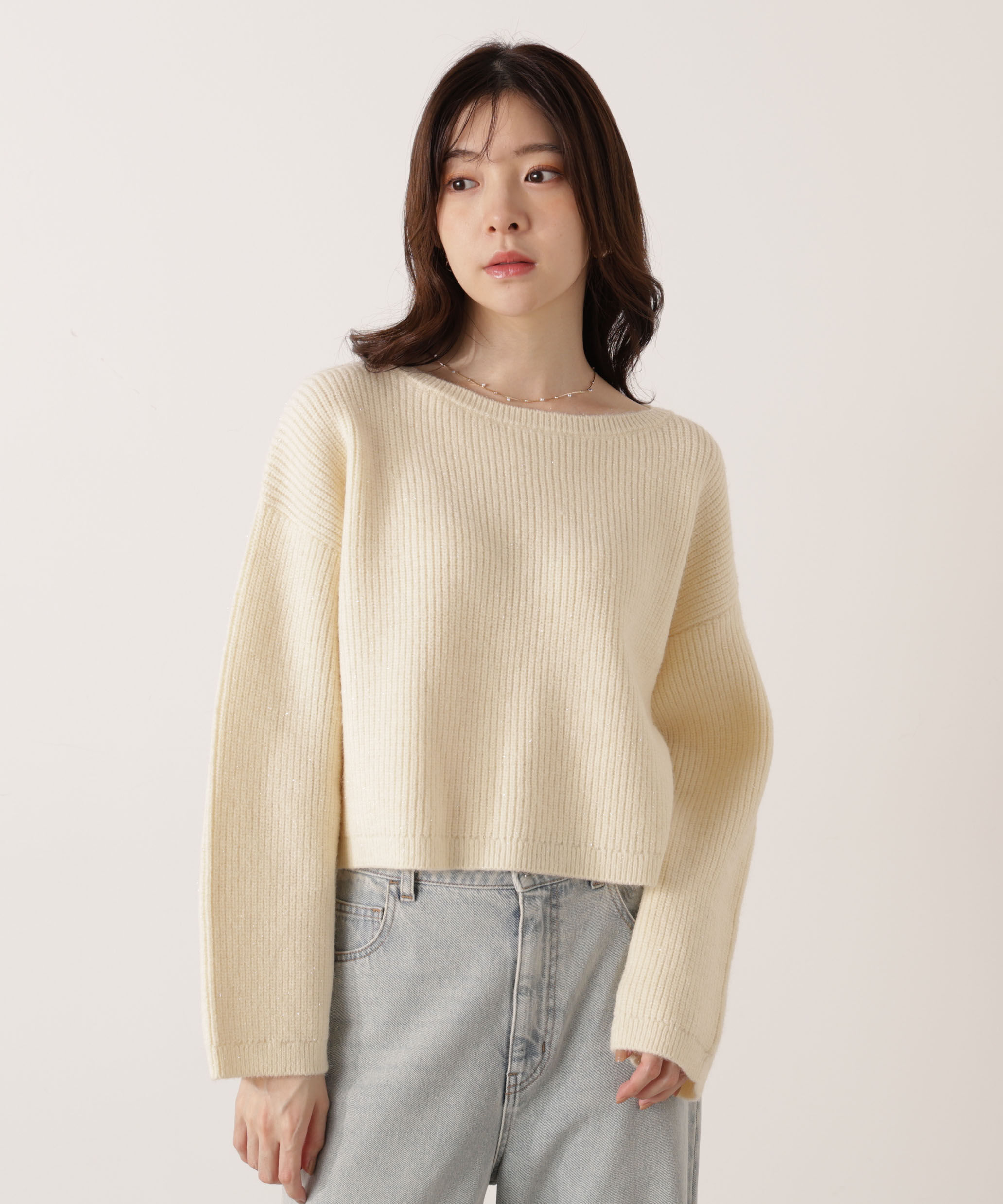 PROPORTION BODY DRESSING「アンジェリーナボックスニット  25AW 」|ニット・セーター|アイボリー2