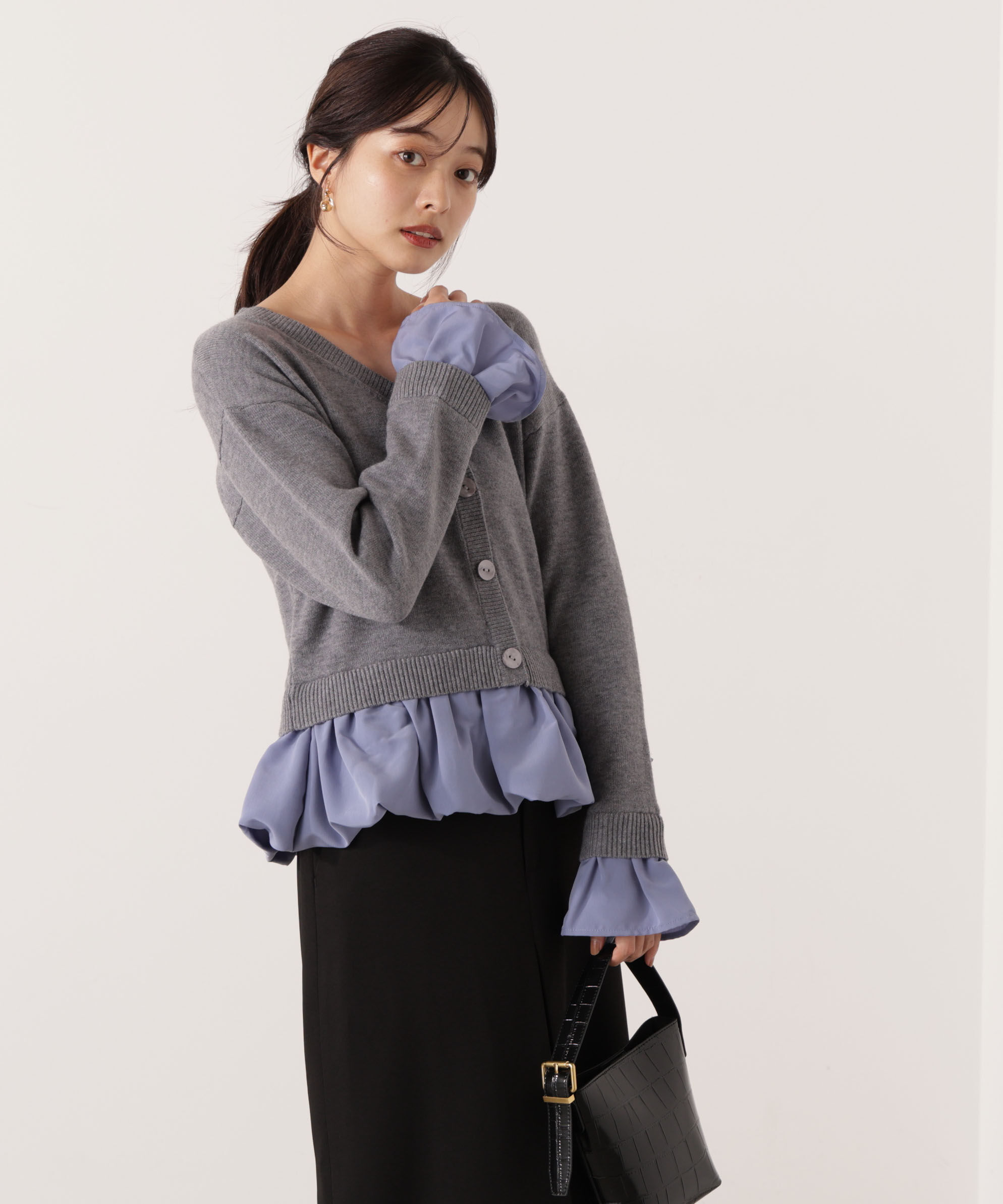 PROPORTION BODY DRESSING「＜ウォッシャブル＞バルーンペプラムニット 25AW」|ニット・セーター|