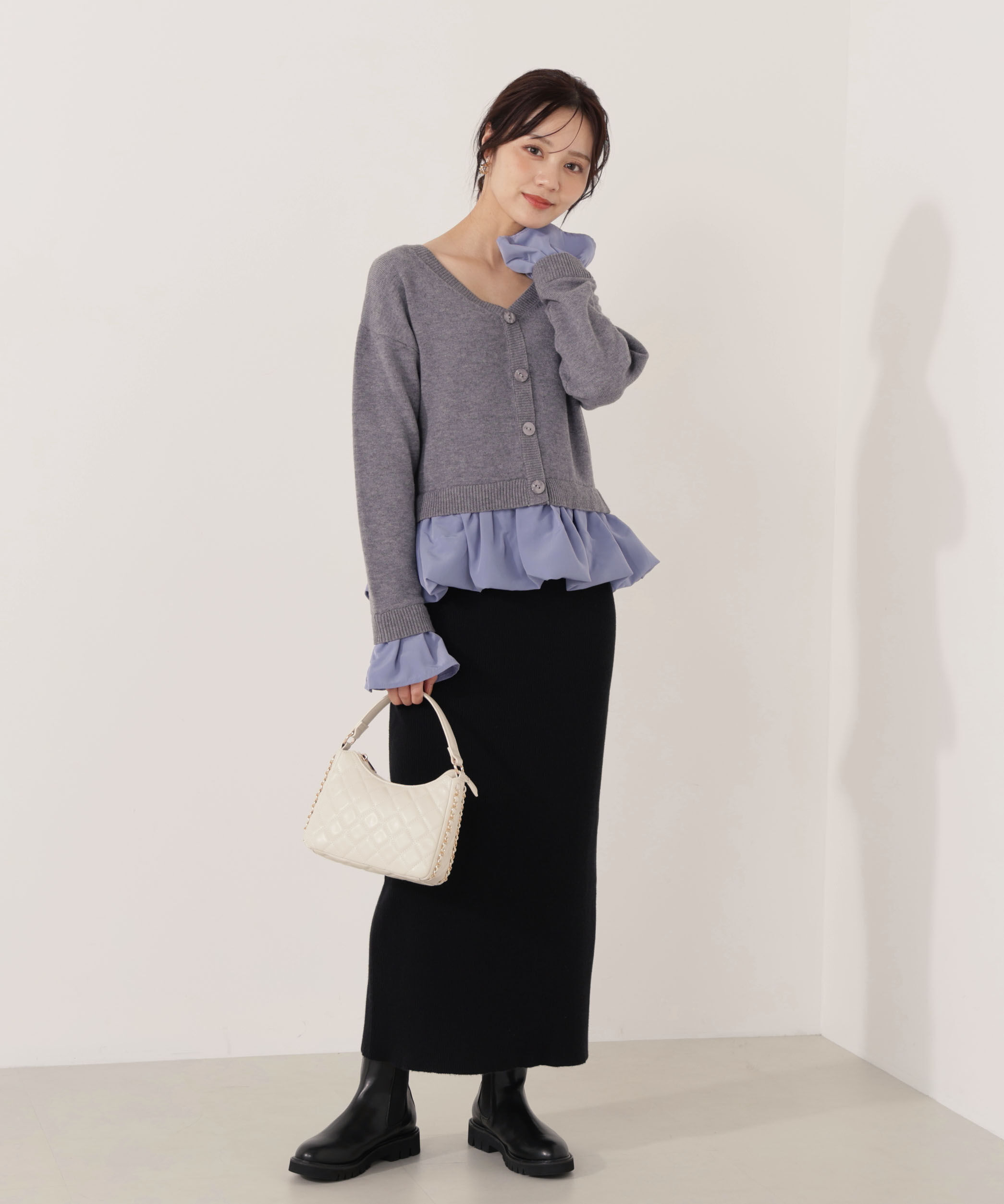 PROPORTION BODY DRESSING「＜ウォッシャブル＞バルーンペプラムニット 25AW」|ニット・セーター|