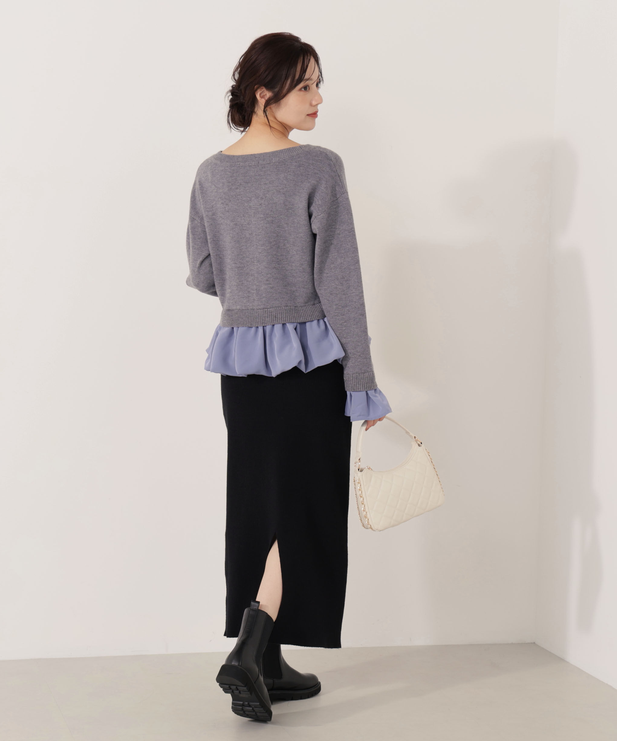 PROPORTION BODY DRESSING「＜ウォッシャブル＞バルーンペプラムニット 25AW」|ニット・セーター|