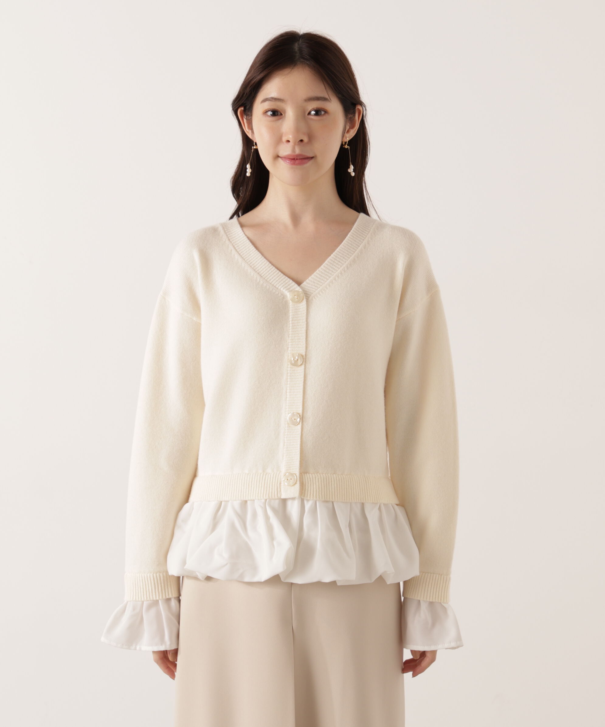 PROPORTION BODY DRESSING「＜ウォッシャブル＞バルーンペプラムニット 25AW」|ニット・セーター|