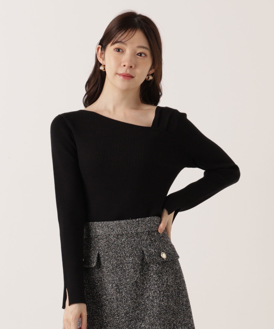 PROPORTION BODY DRESSING「アシメネックリブニット 25AW」|ニット・セーター|