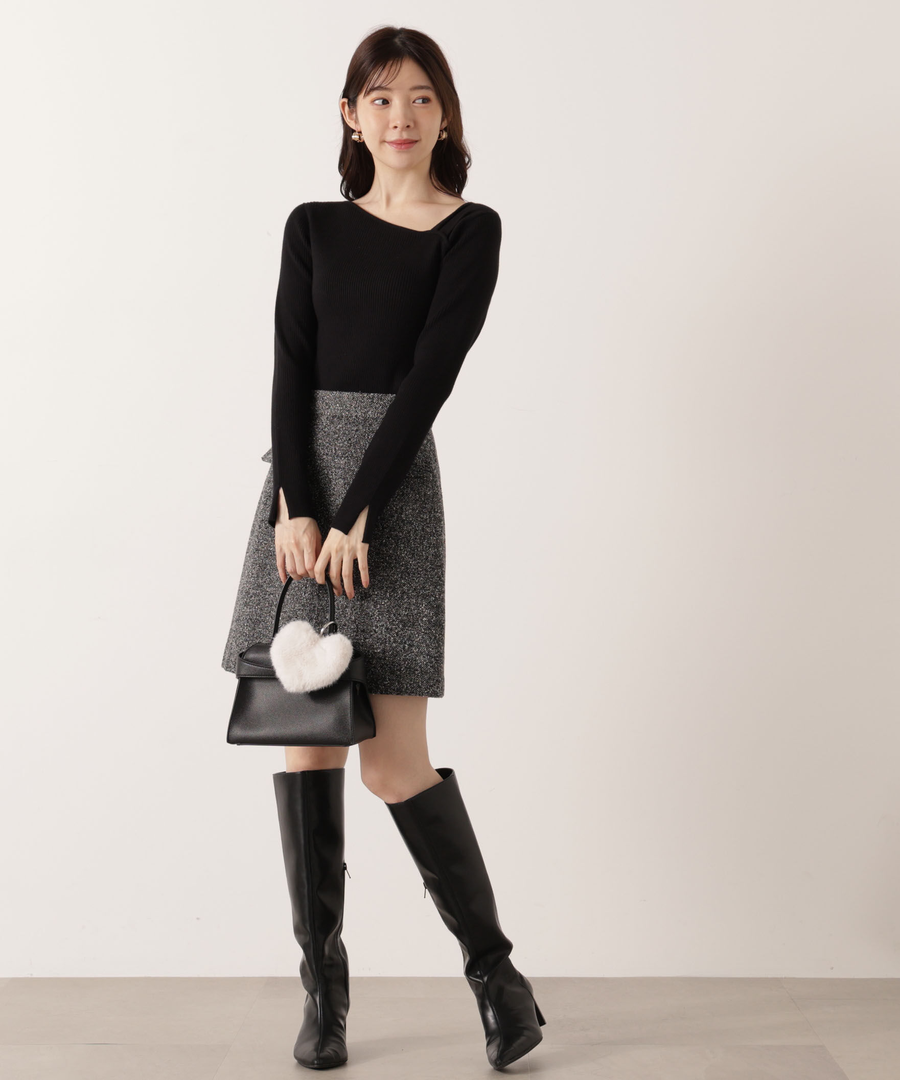PROPORTION BODY DRESSING「アシメネックリブニット 25AW」|ニット・セーター|