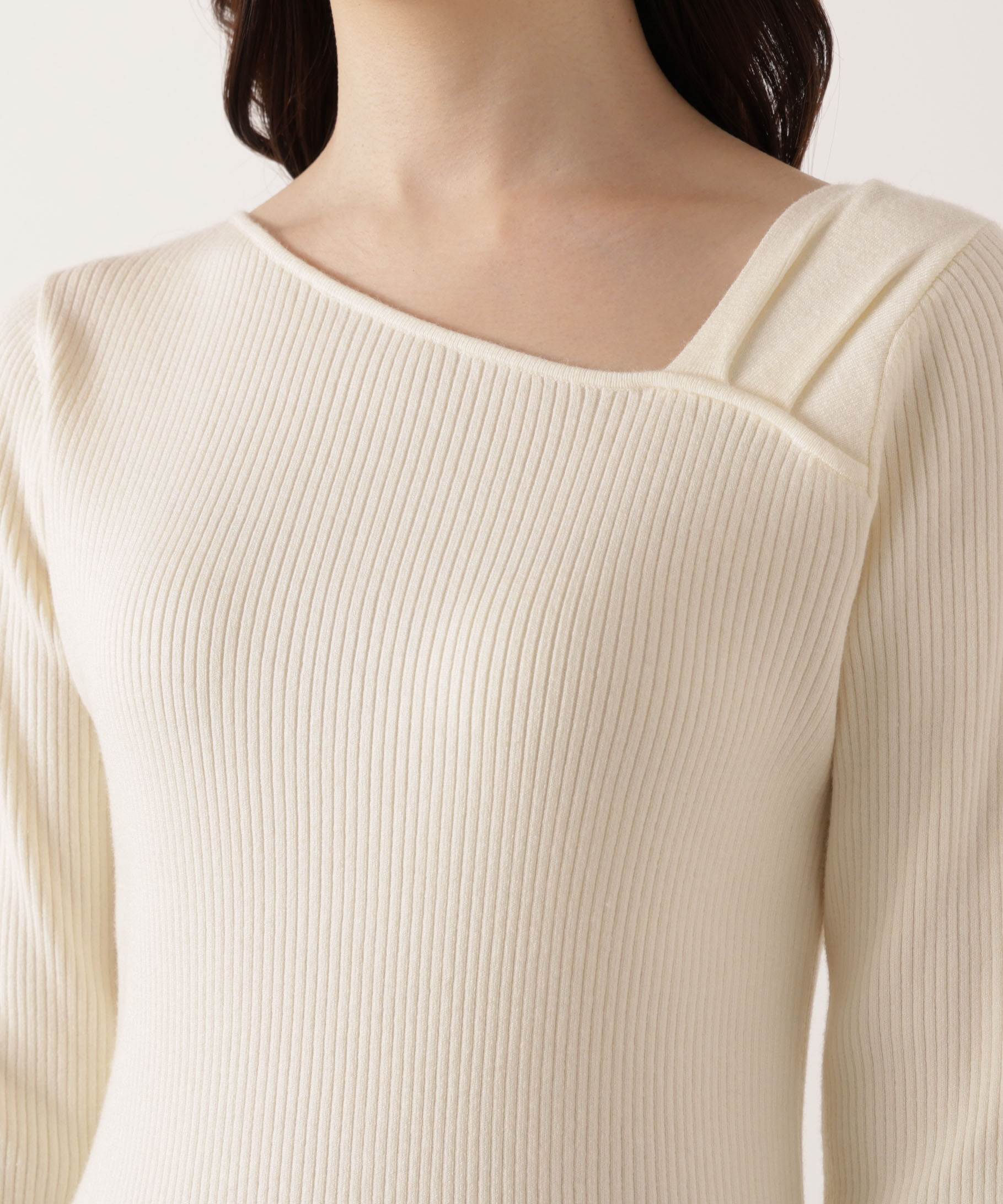 PROPORTION BODY DRESSING「アシメネックリブニット 25AW」|ニット・セーター|