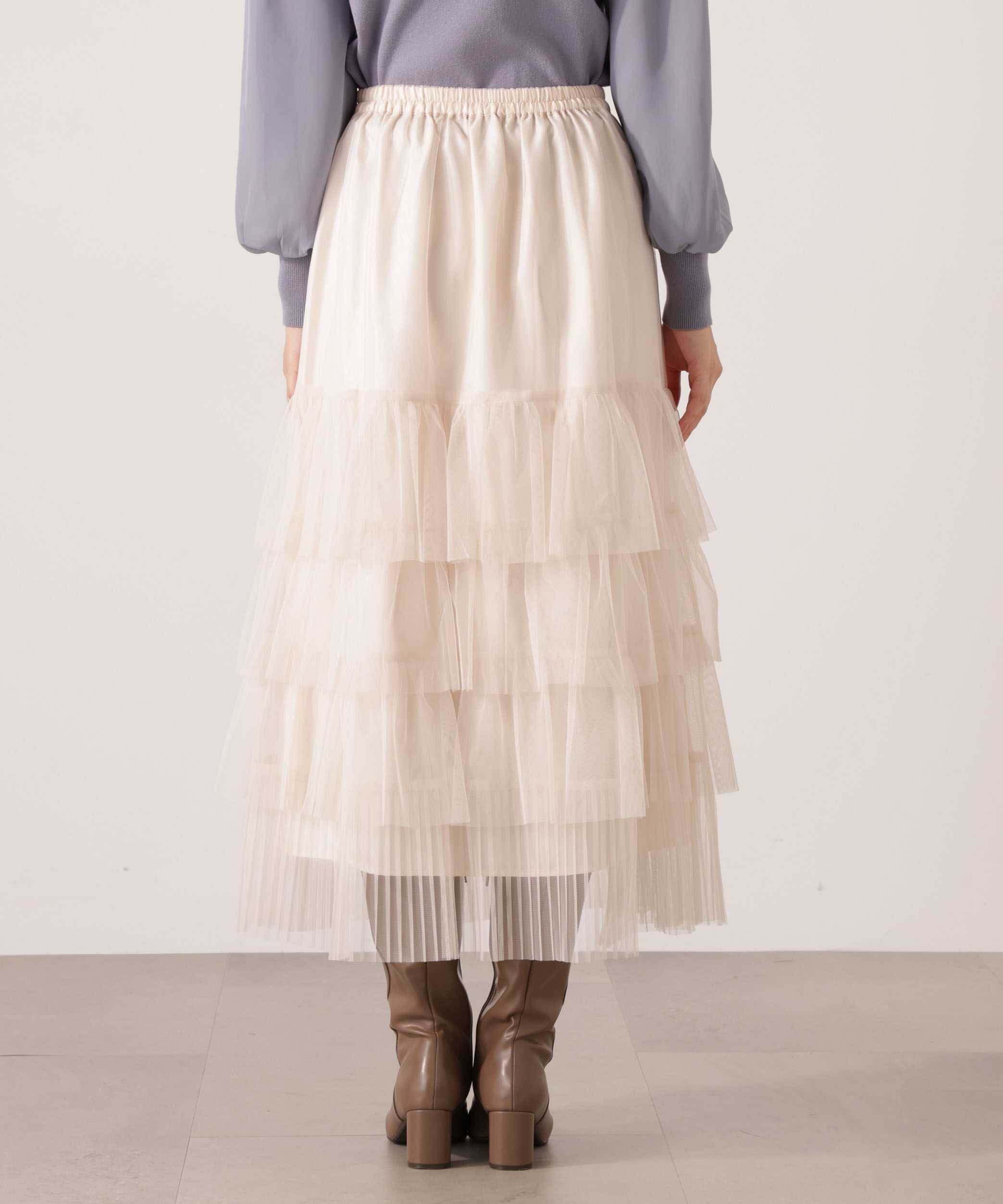 PROPORTION BODY DRESSING「部分プリーツティアードスカート　25AW」|スカート|