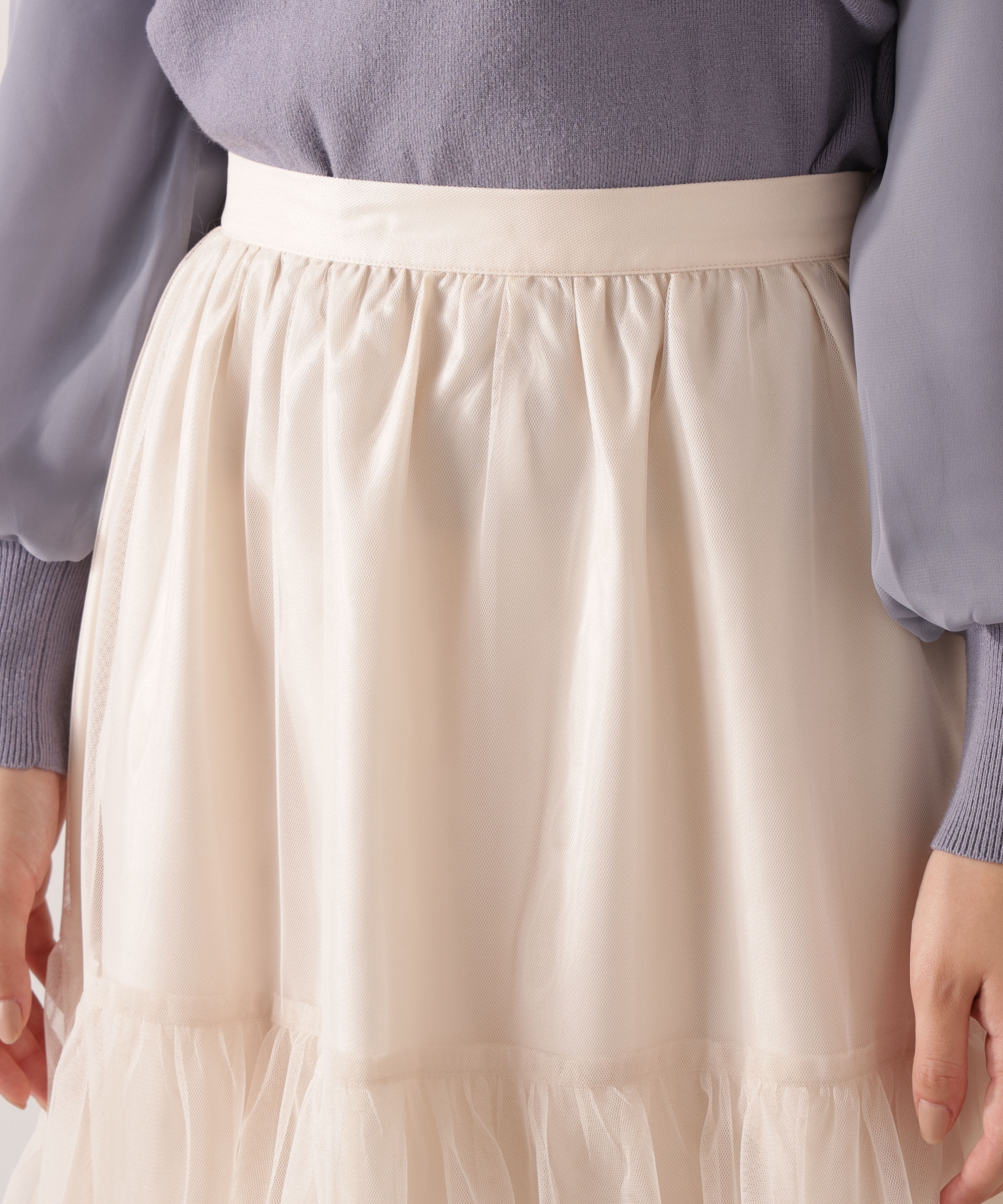 PROPORTION BODY DRESSING「部分プリーツティアードスカート　25AW」|スカート|