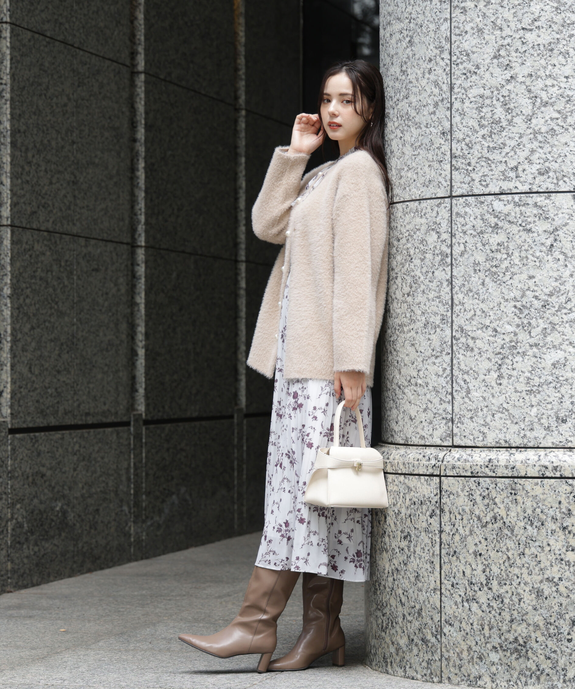 PROPORTION BODY DRESSING「花柄プリーツワンピース 25AW」|ワンピース|