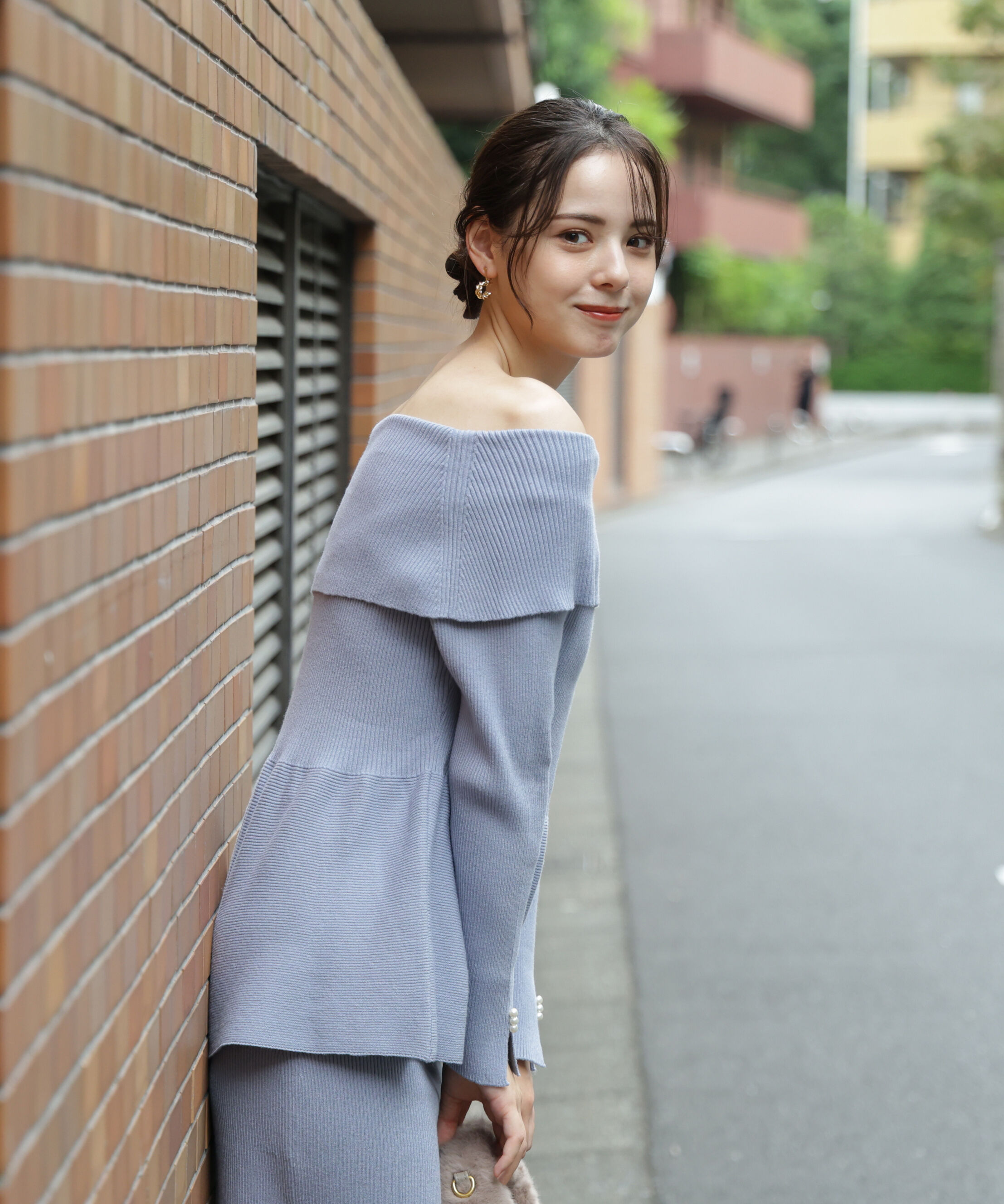 PROPORTION BODY DRESSING「オフショルペプラムニットセット　25AW」|ワンピース|