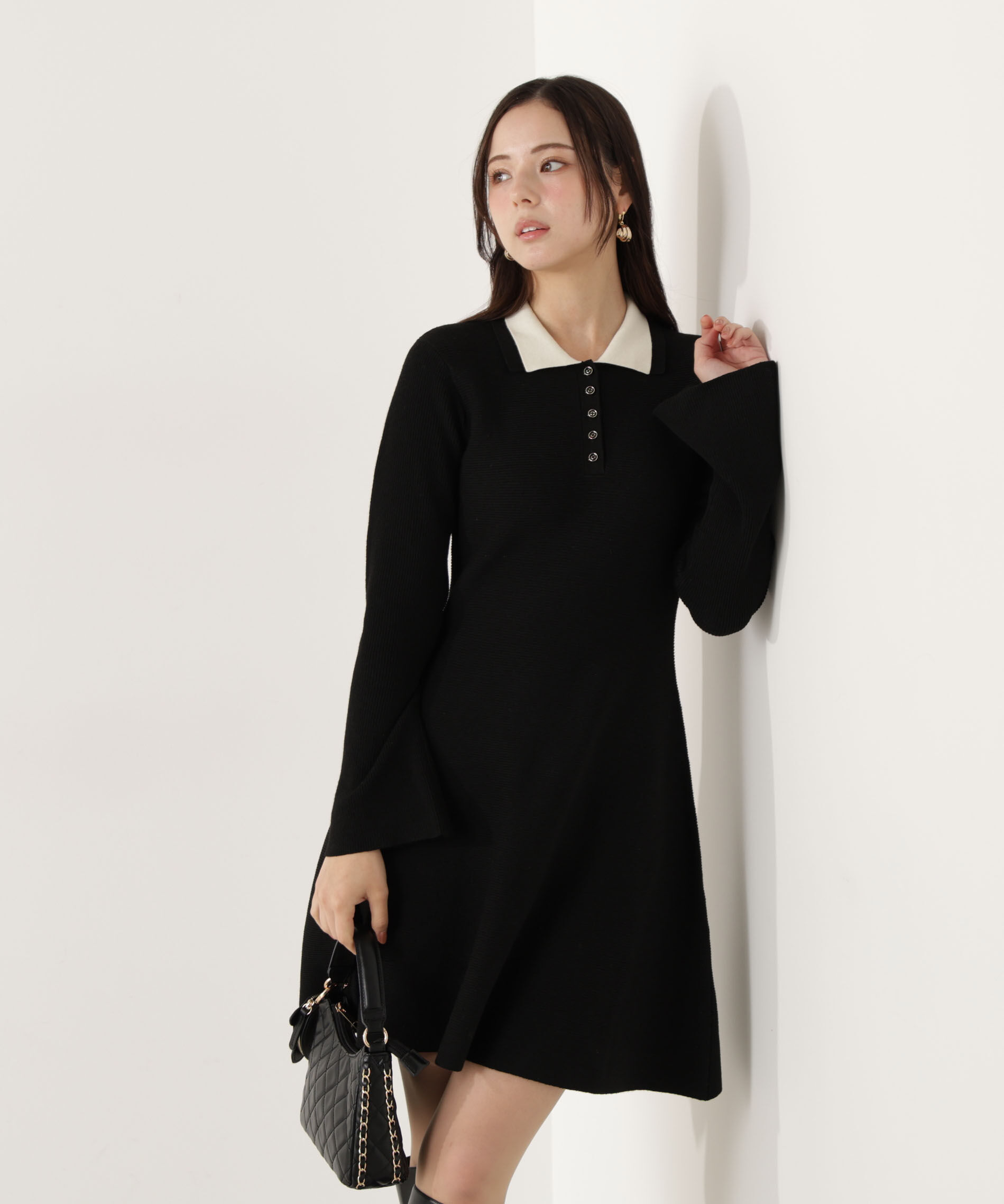 PROPORTION BODY DRESSING「《EDIT COLOGNE》ポロミニニットワンピース」|ワンピース|