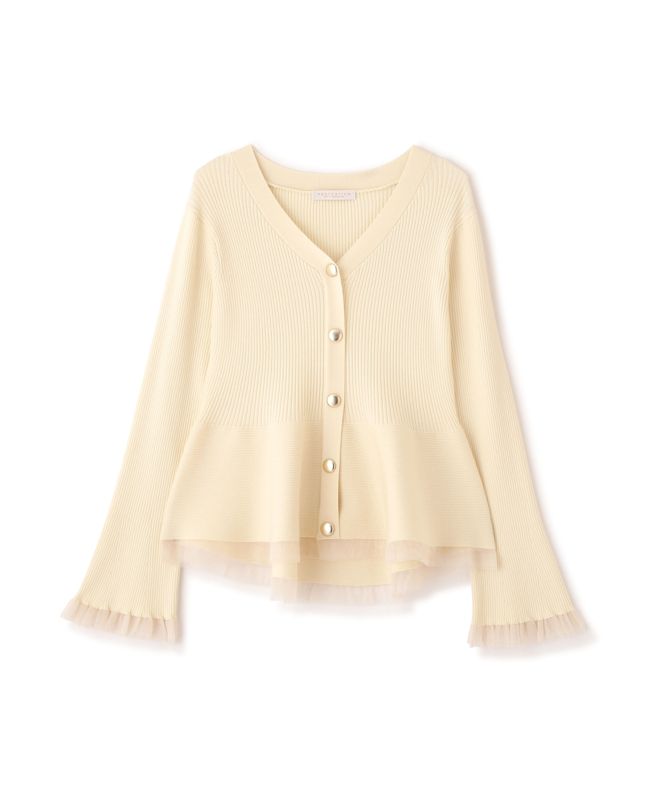 PROPORTION BODY DRESSING「シアー切替ペプラムニット　26SS」|ニット・セーター|