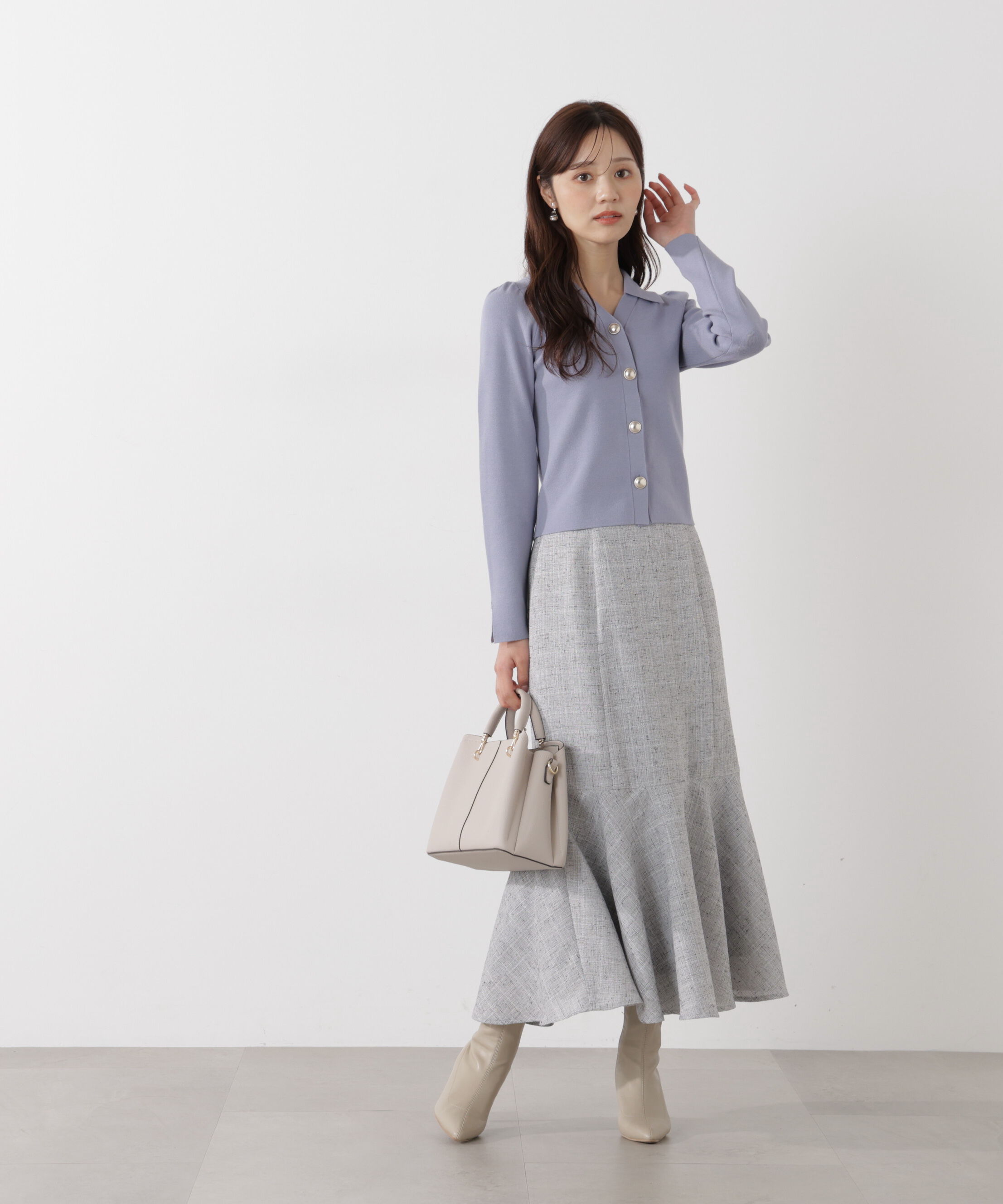 PROPORTION BODY DRESSING「スプリングツイードマーメイドスカート」|スカート|ブラック