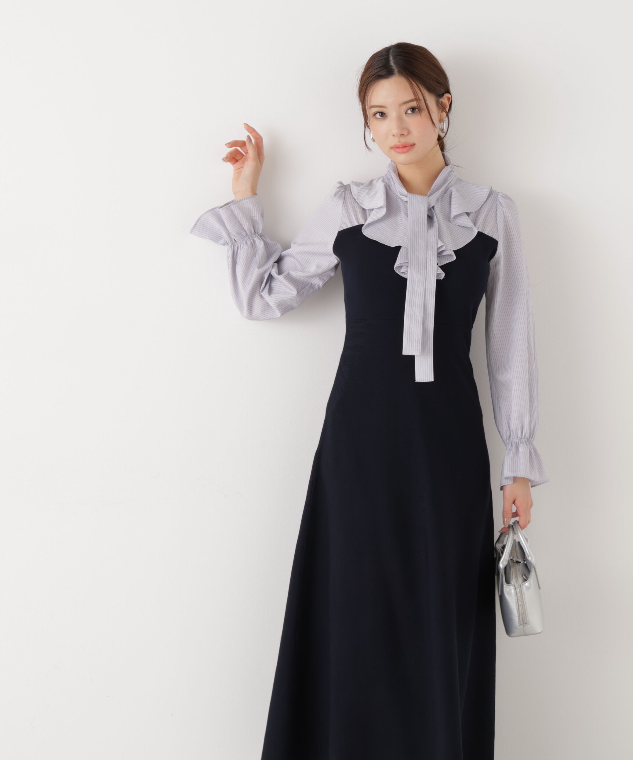 PROPORTION BODY DRESSING「《EDIT COLOGNE》ラッフルタイドッキングワンピース　26SS」|ワンピース|