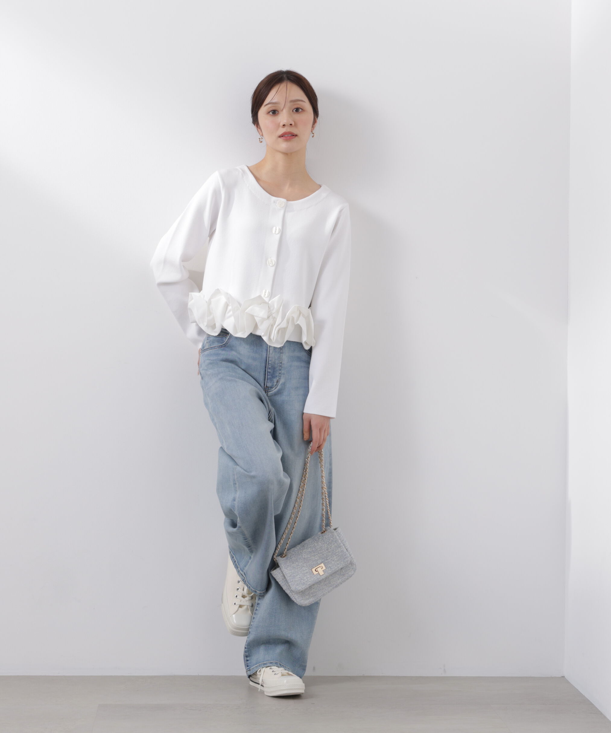 PROPORTION BODY DRESSING「〈a/mie〉ホイップペプラムニット　26SS」|カーディガン|