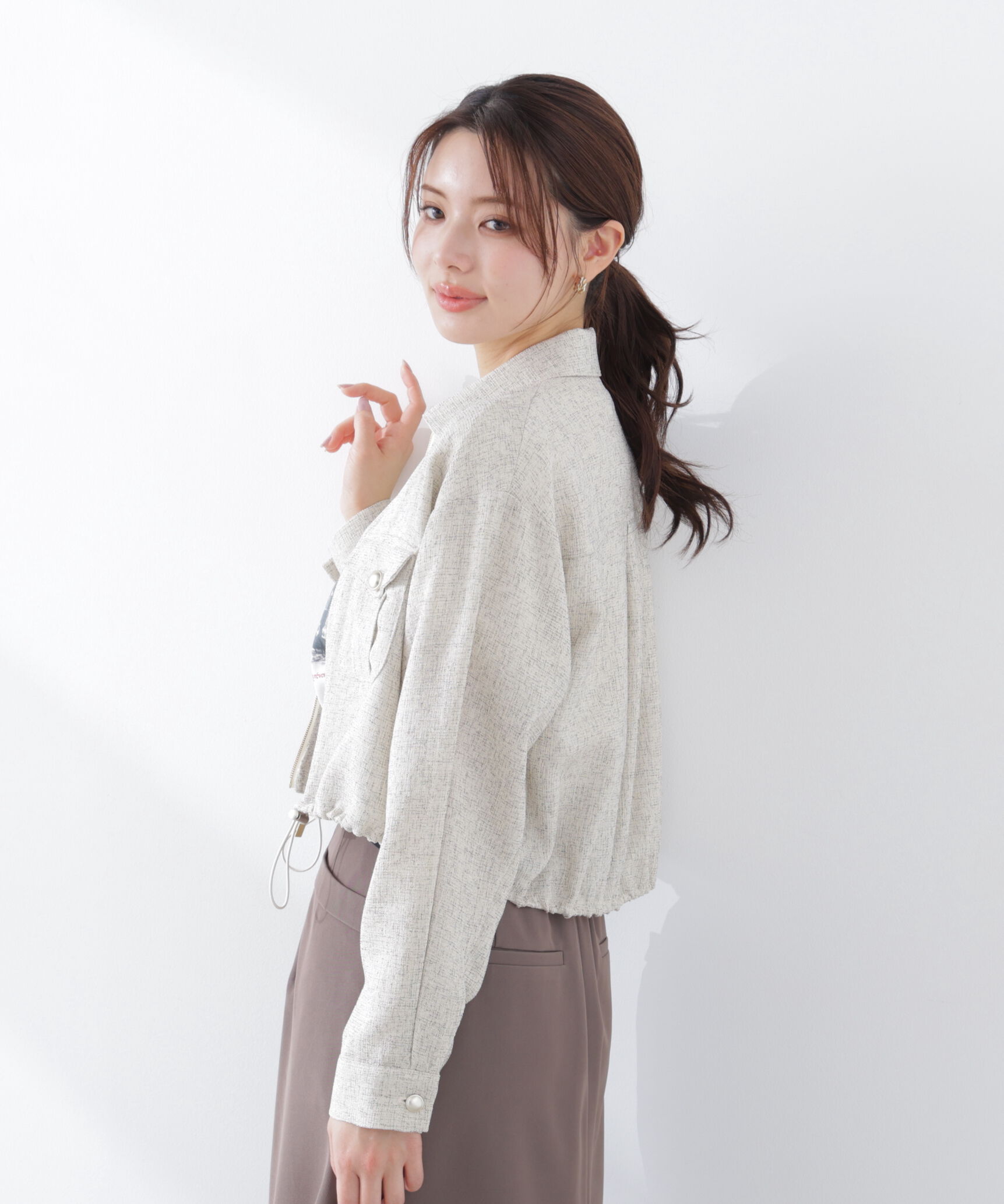 PROPORTION BODY DRESSING「スプリングツイードブルゾン　26SS」|ブルゾン・スタジャン|