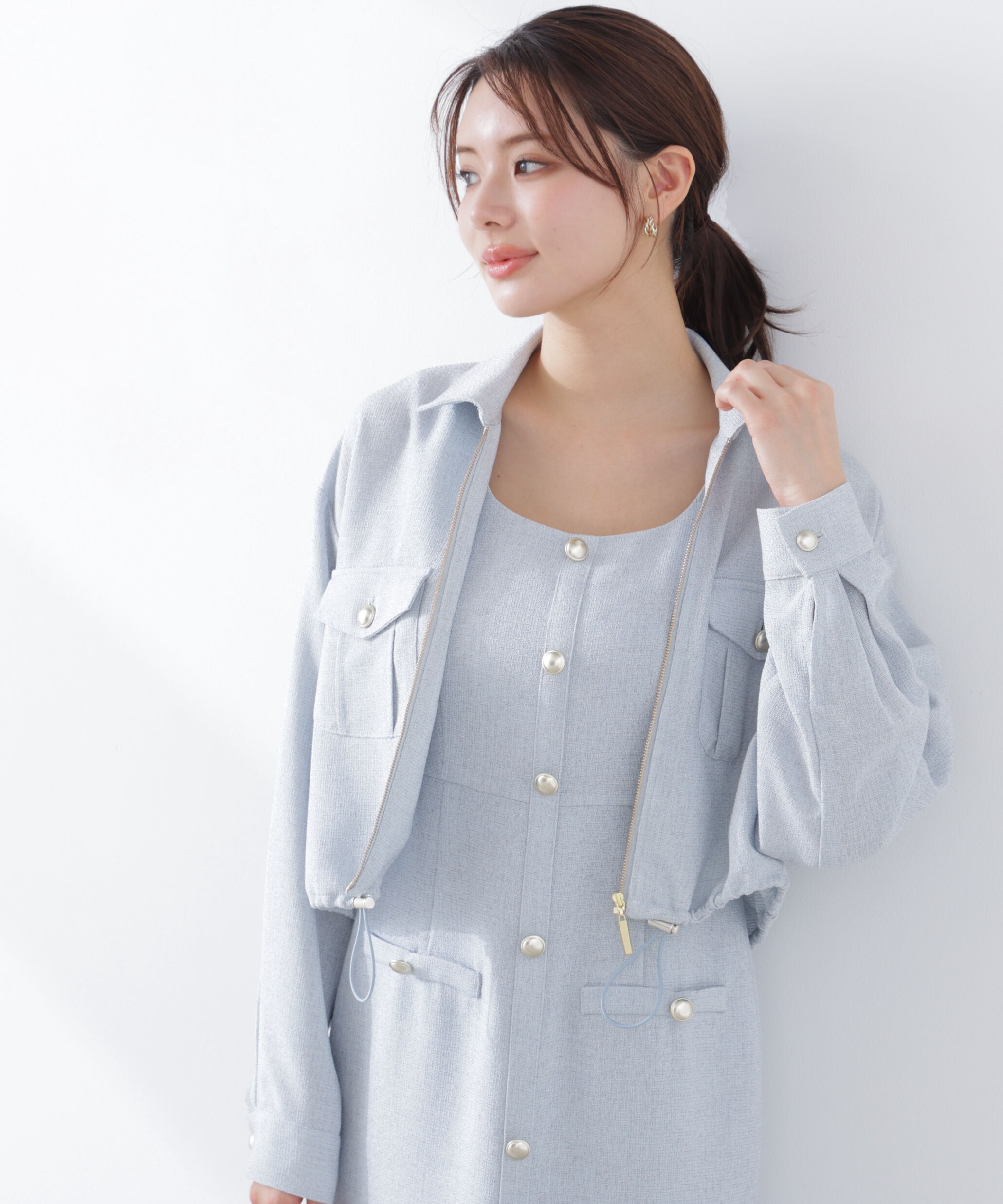 PROPORTION BODY DRESSING「スプリングツイードブルゾン　26SS」|ブルゾン・スタジャン|