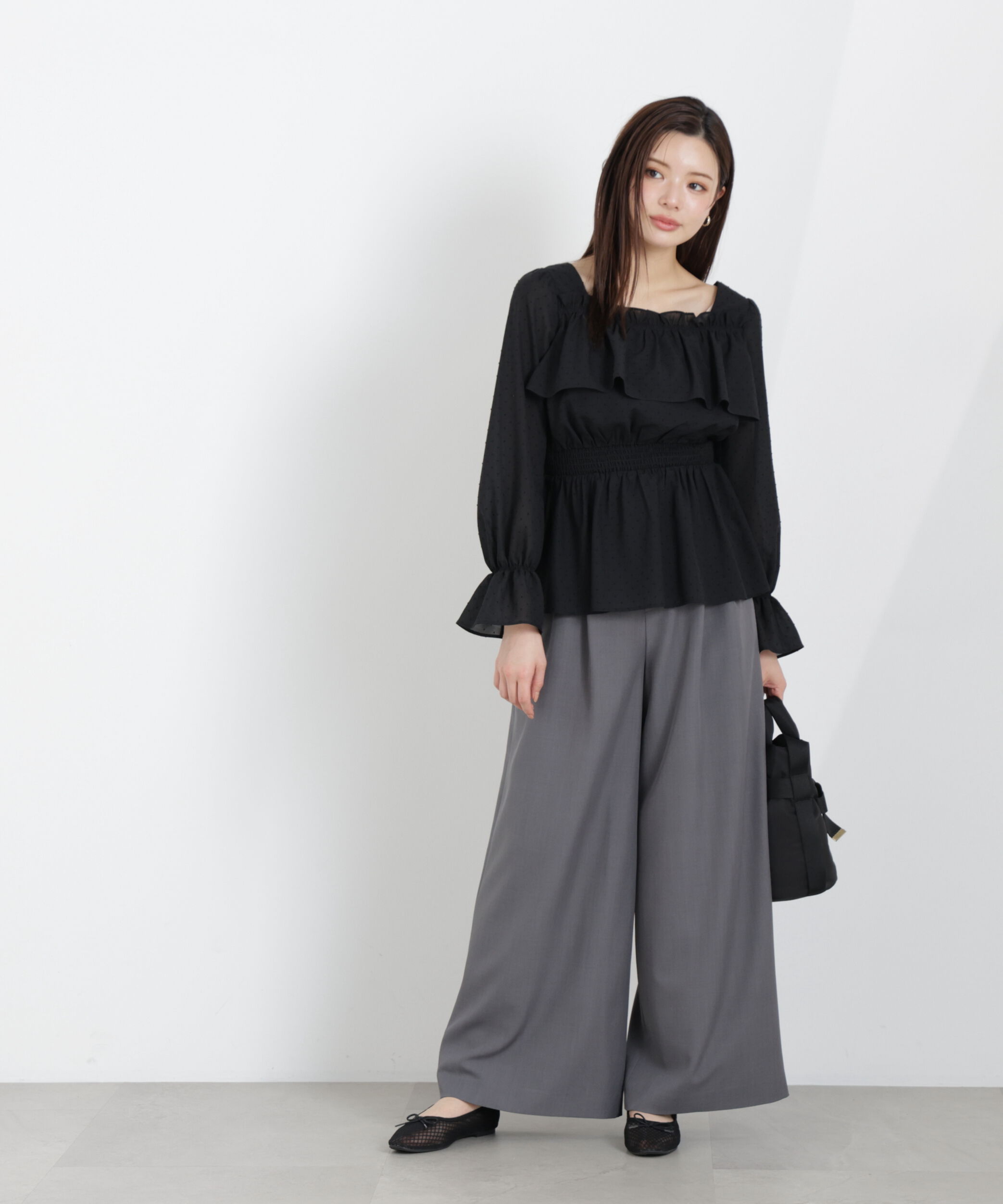 PROPORTION BODY DRESSING「＜ウォッシャブル＞フリルシャーリングブラウス　26SS」|シャツ・ブラウス|