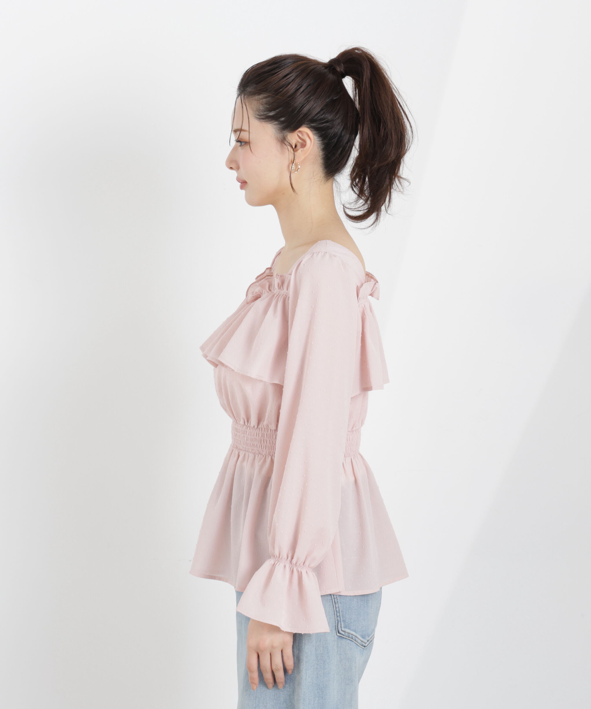 PROPORTION BODY DRESSING「＜ウォッシャブル＞フリルシャーリングブラウス　26SS」|シャツ・ブラウス|