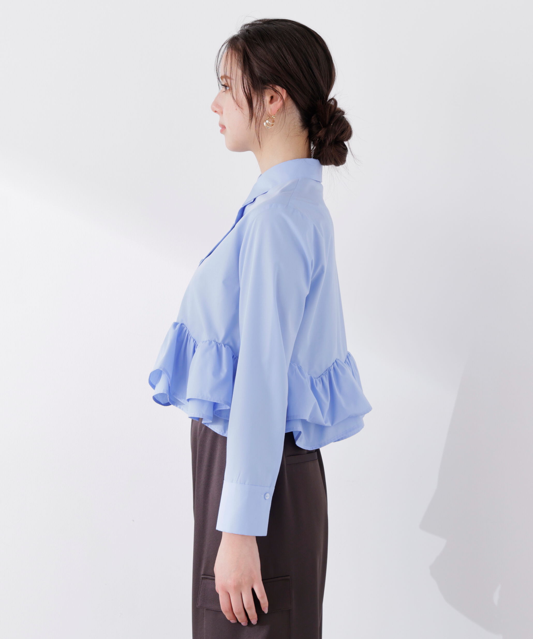 PROPORTION BODY DRESSING「〈a/mie〉ホイップフリルシャツ　26SS」|シャツ・ブラウス|