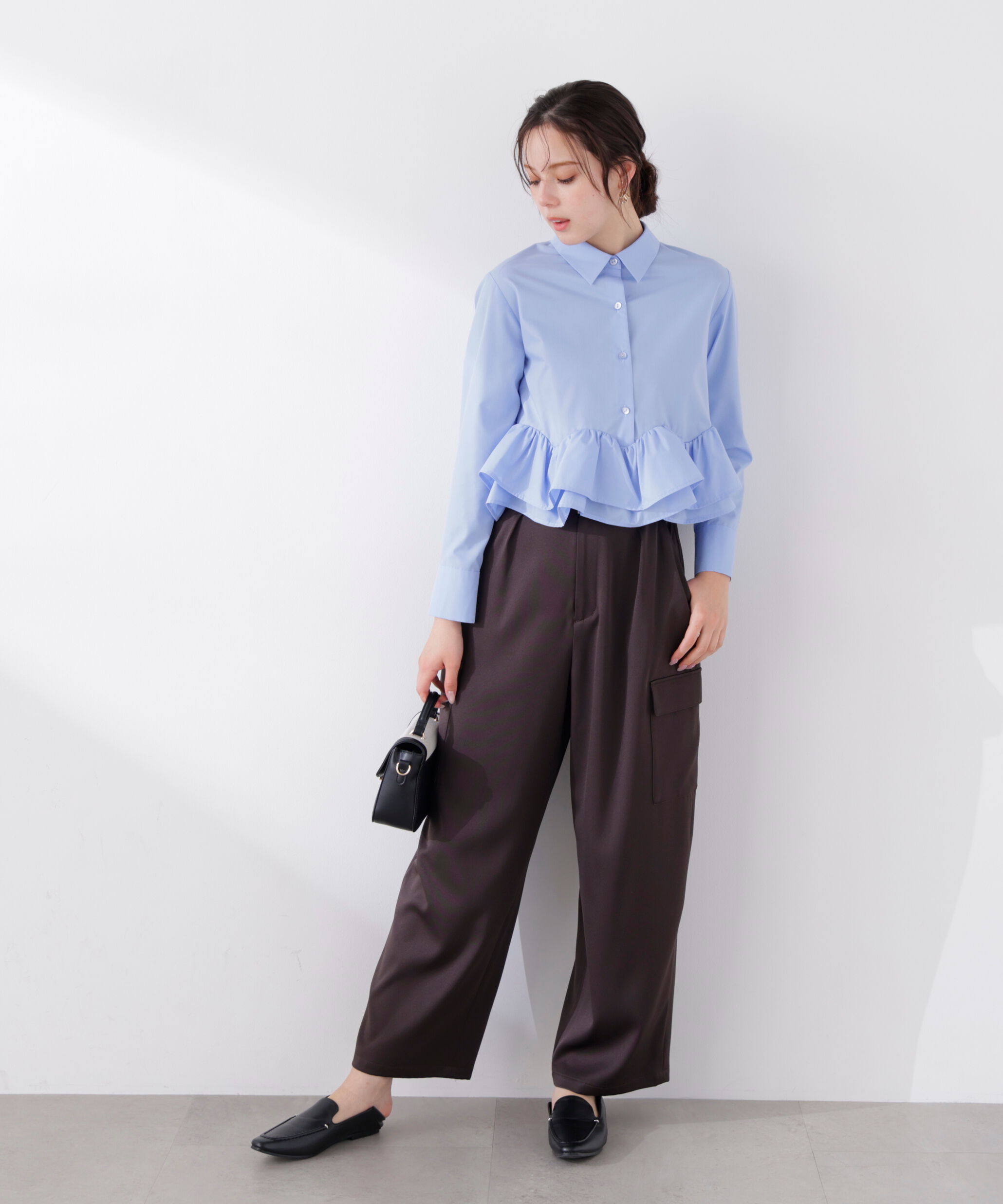 PROPORTION BODY DRESSING「〈a/mie〉ホイップフリルシャツ　26SS」|シャツ・ブラウス|