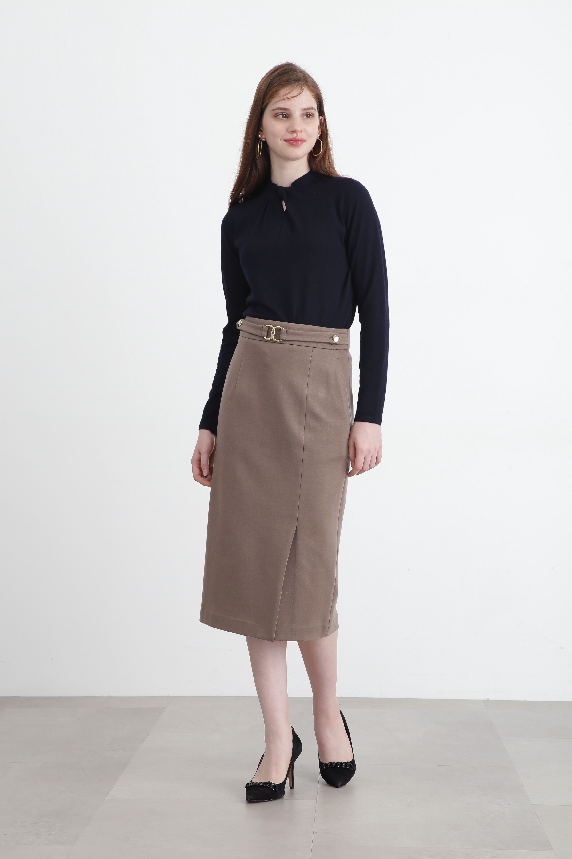  「◆タックネックニットプルオーバー」|ニット・セーター|