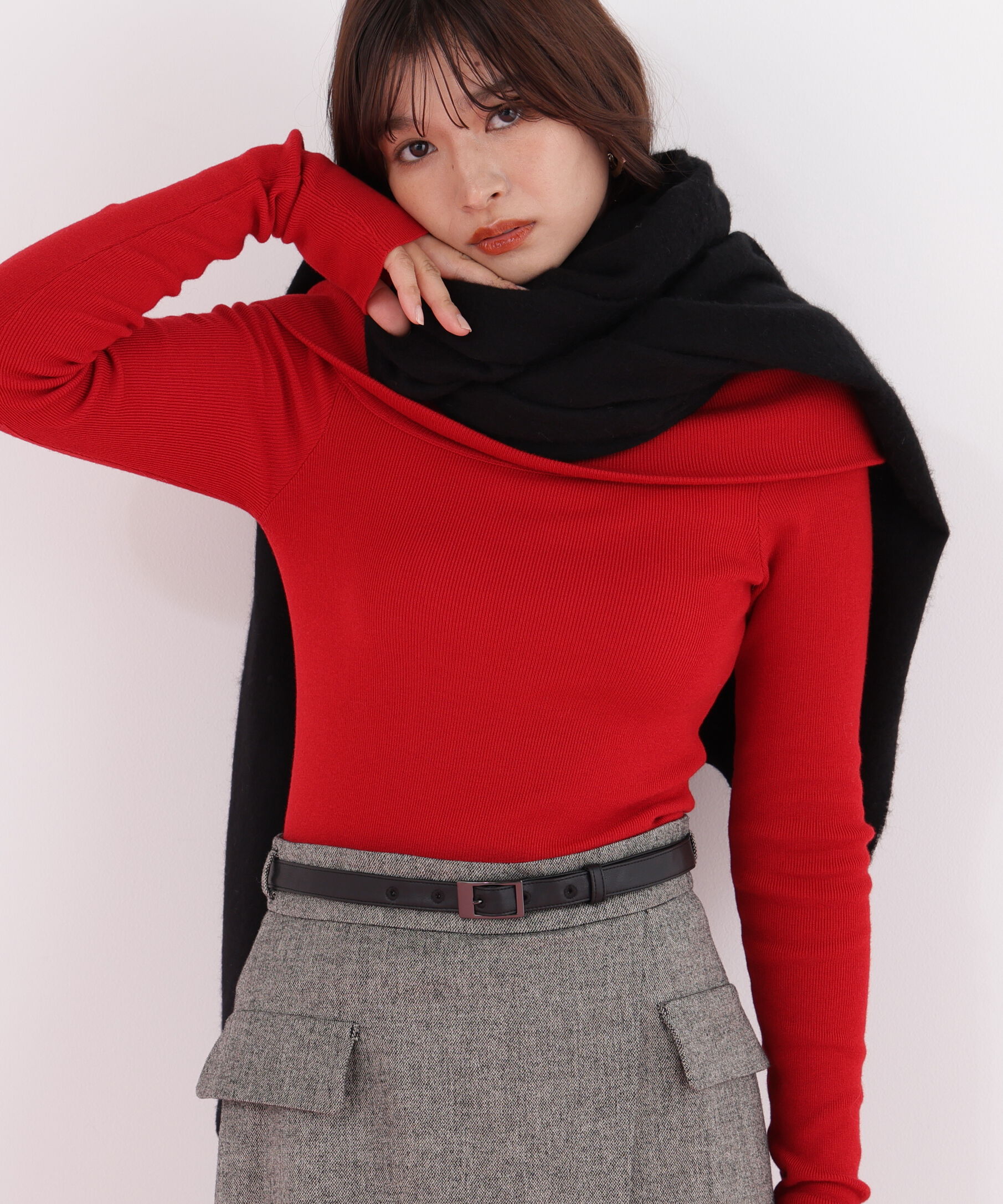  「カシミヤ100%ボリュームストール」|バンダナ・スカーフ|